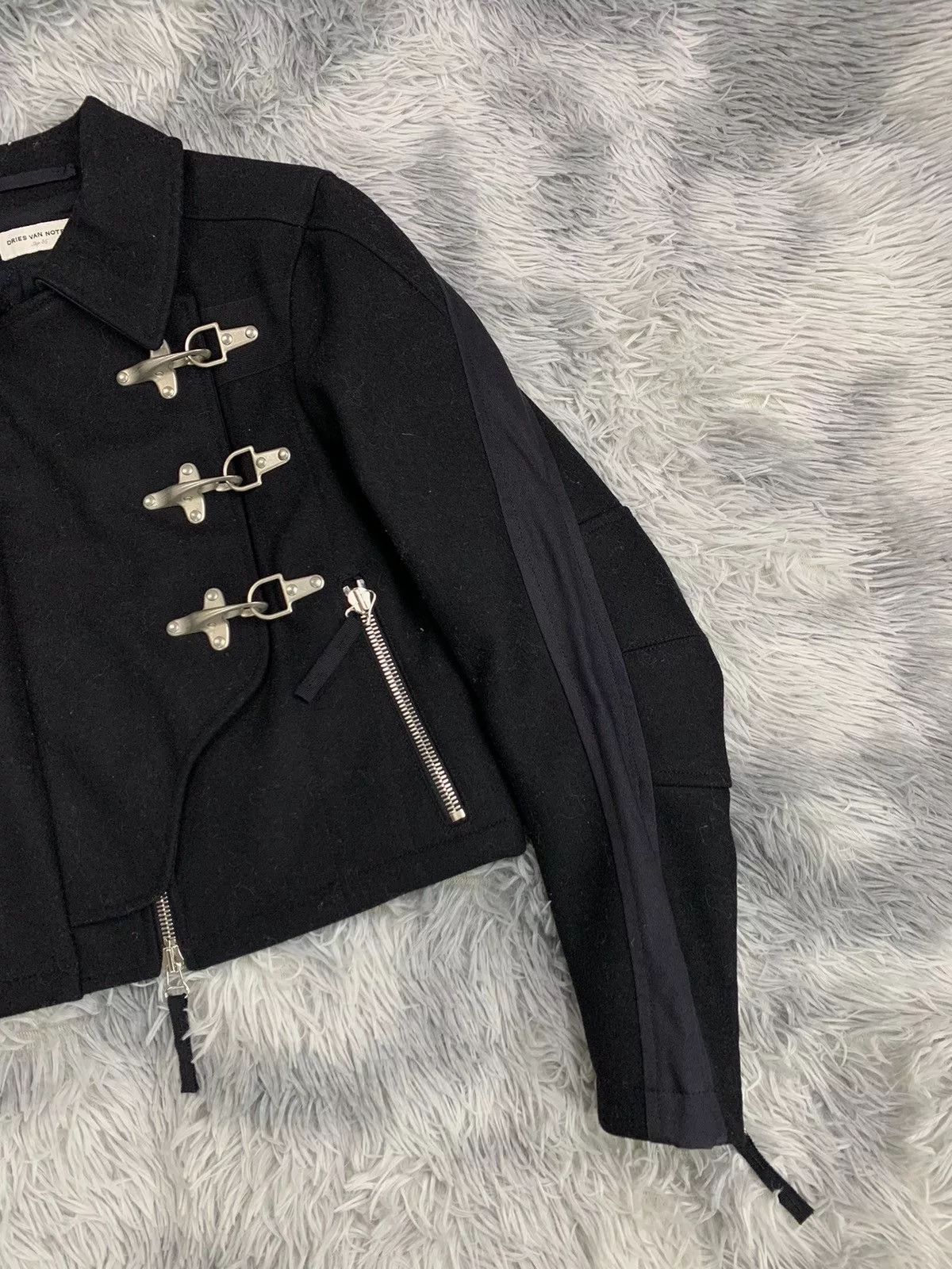 Dries Van Noten Coats Dries van noten "Rare Fireman cropped wool jacket" Black