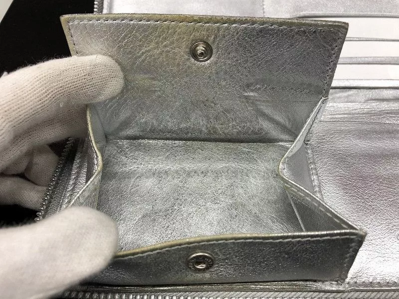 Comme des Garcons Wallets Comme des Garcons Wallet Long Paint Round Zip Gray