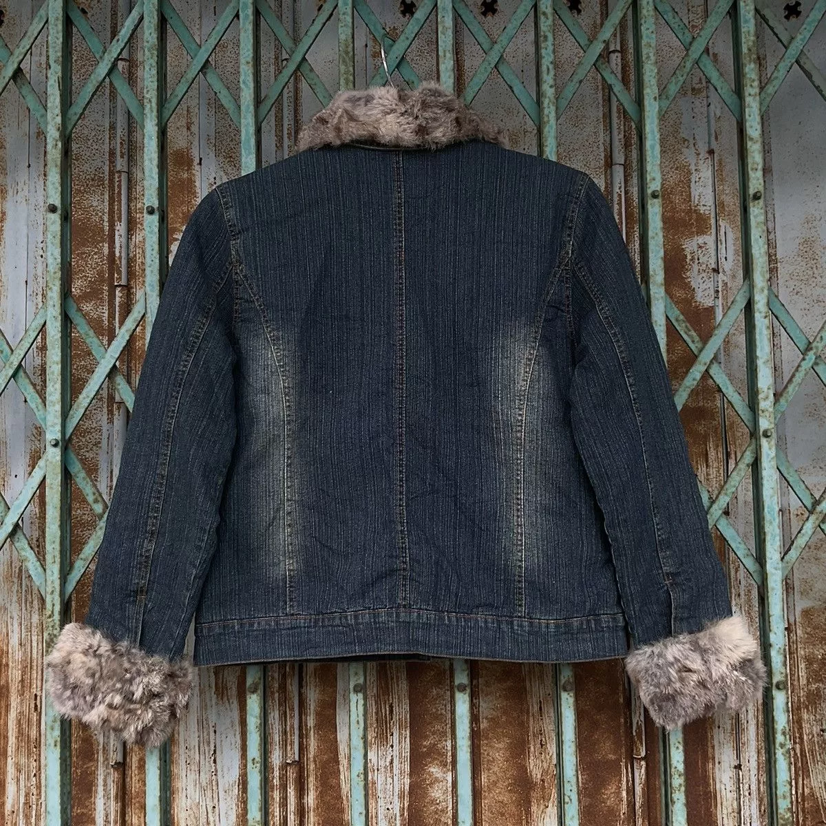 Vintage Denim Jackets Vintage Rabbit Fur Jean Jacket Denim Jacket Blue