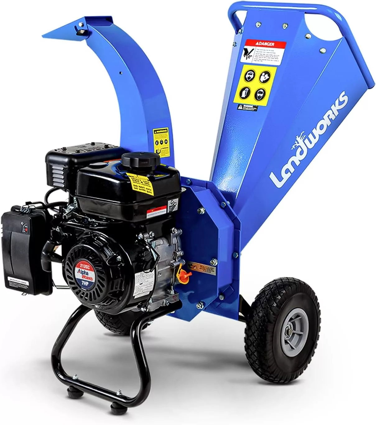 Landworks Mini Wood Chipper Shredder Mulcher 7HP Compact Design 3" Capacity