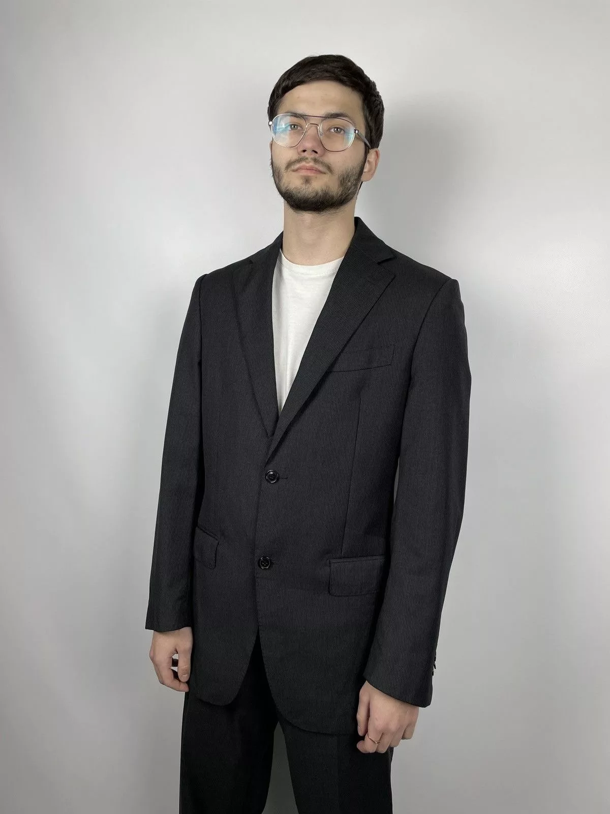Suitsupply Suits Suitsupply Super 110’s Wool Striped Suit Black
