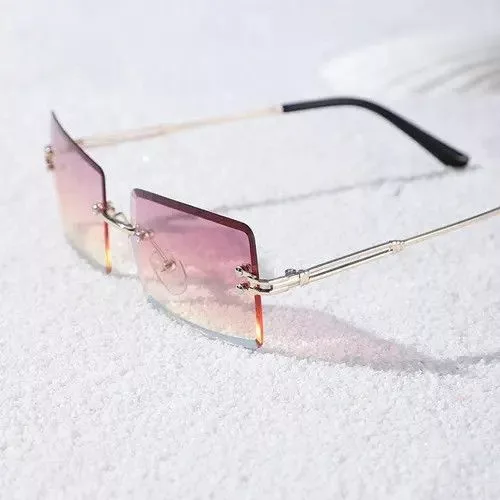Vintage Glasses Vintage Square Rimless Glasses 2024 Purple Streetwear