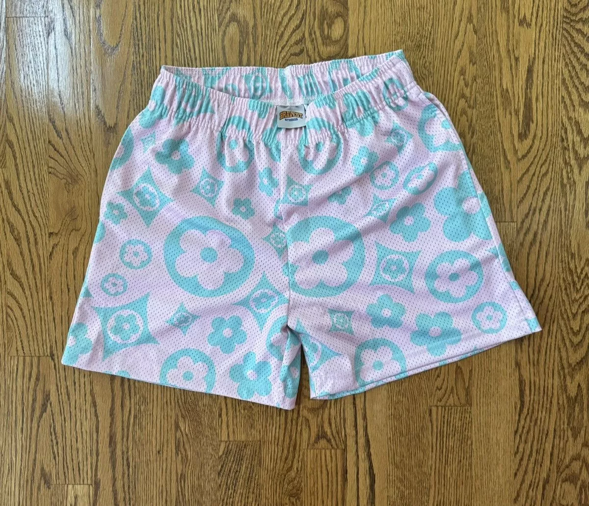 Bravest Studios Shorts Bravest Studios Pink / Turquoise Floral Mesh Shorts- medium