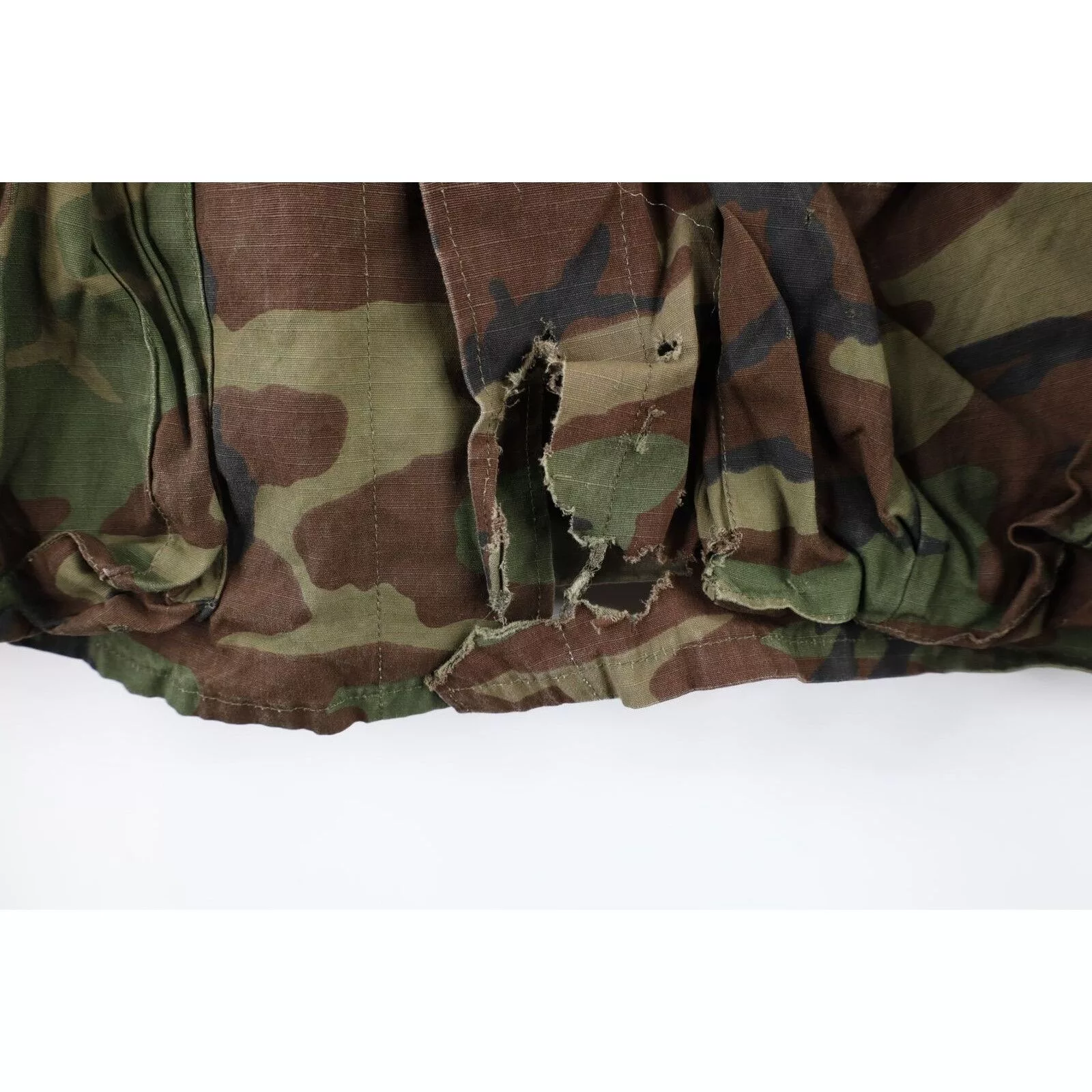 Vintage Light Jackets Vintage 70s Thrashed Ripstop Poplin Camouflage Jacket Multi