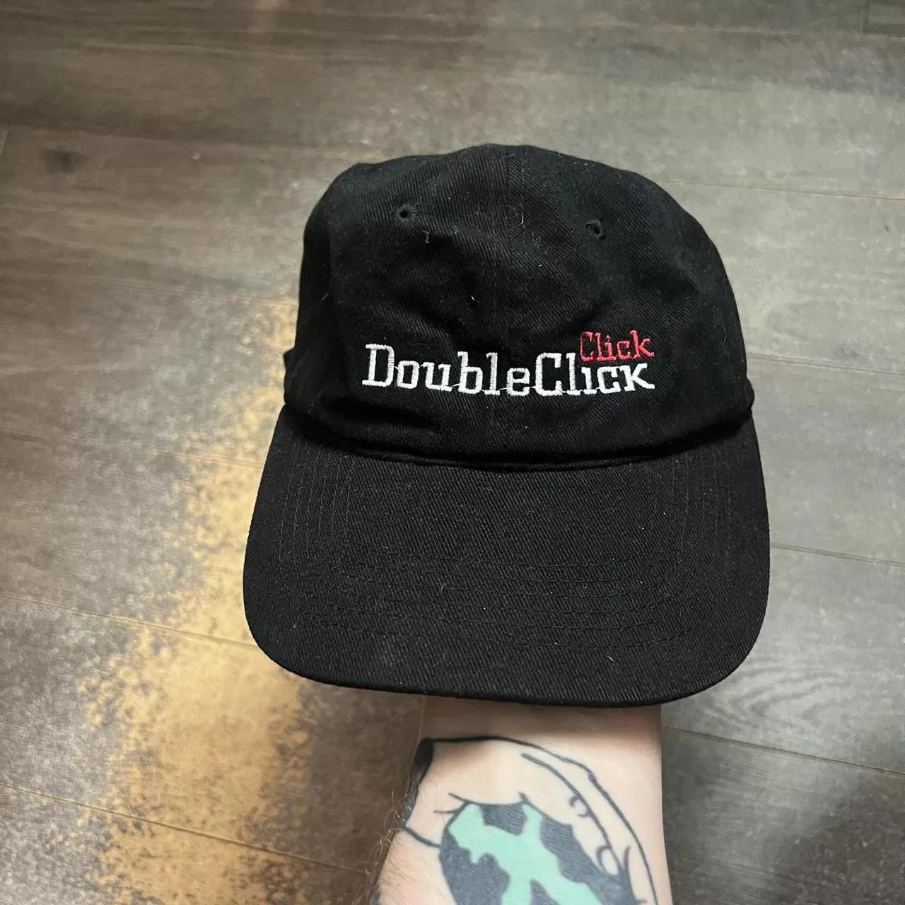 Designer Hats Designer Vintage Click Double Click Strap Back Hat Tech Computers Black