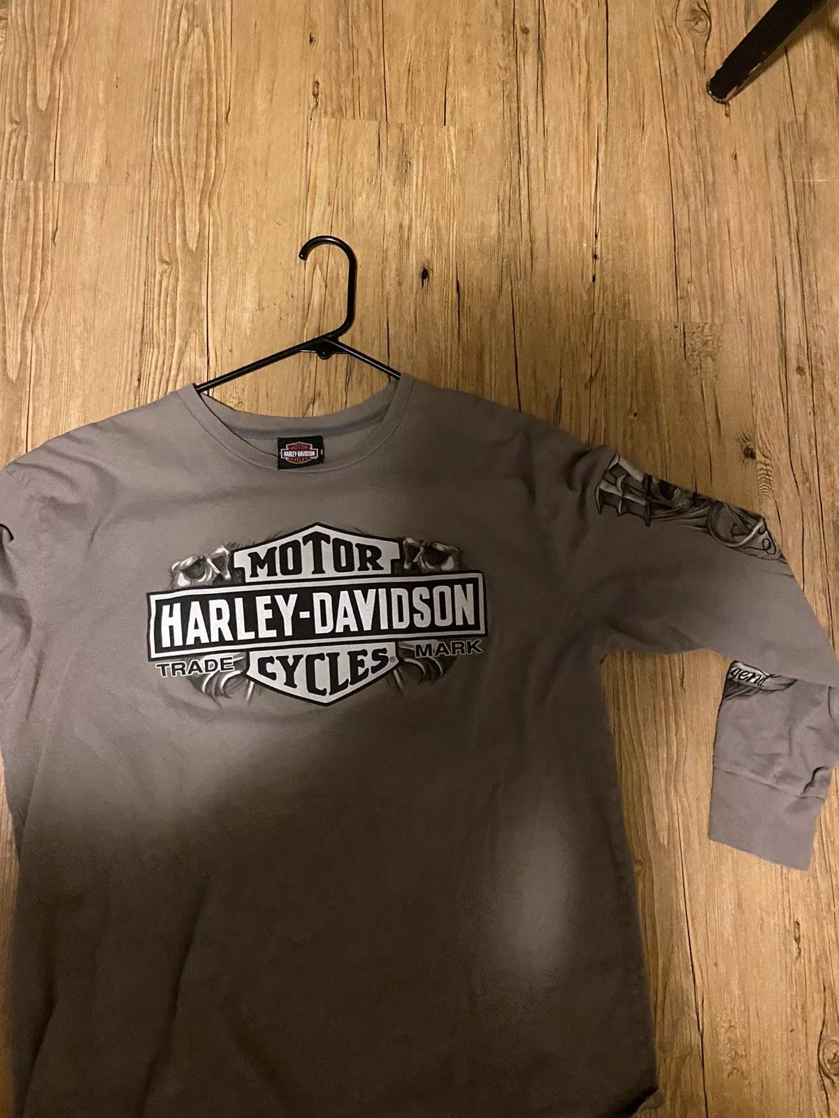 Harley Davidson Long Sleeve T Shirts Harley Davidson × Vintage Harley long sleeve Brown Streetwear