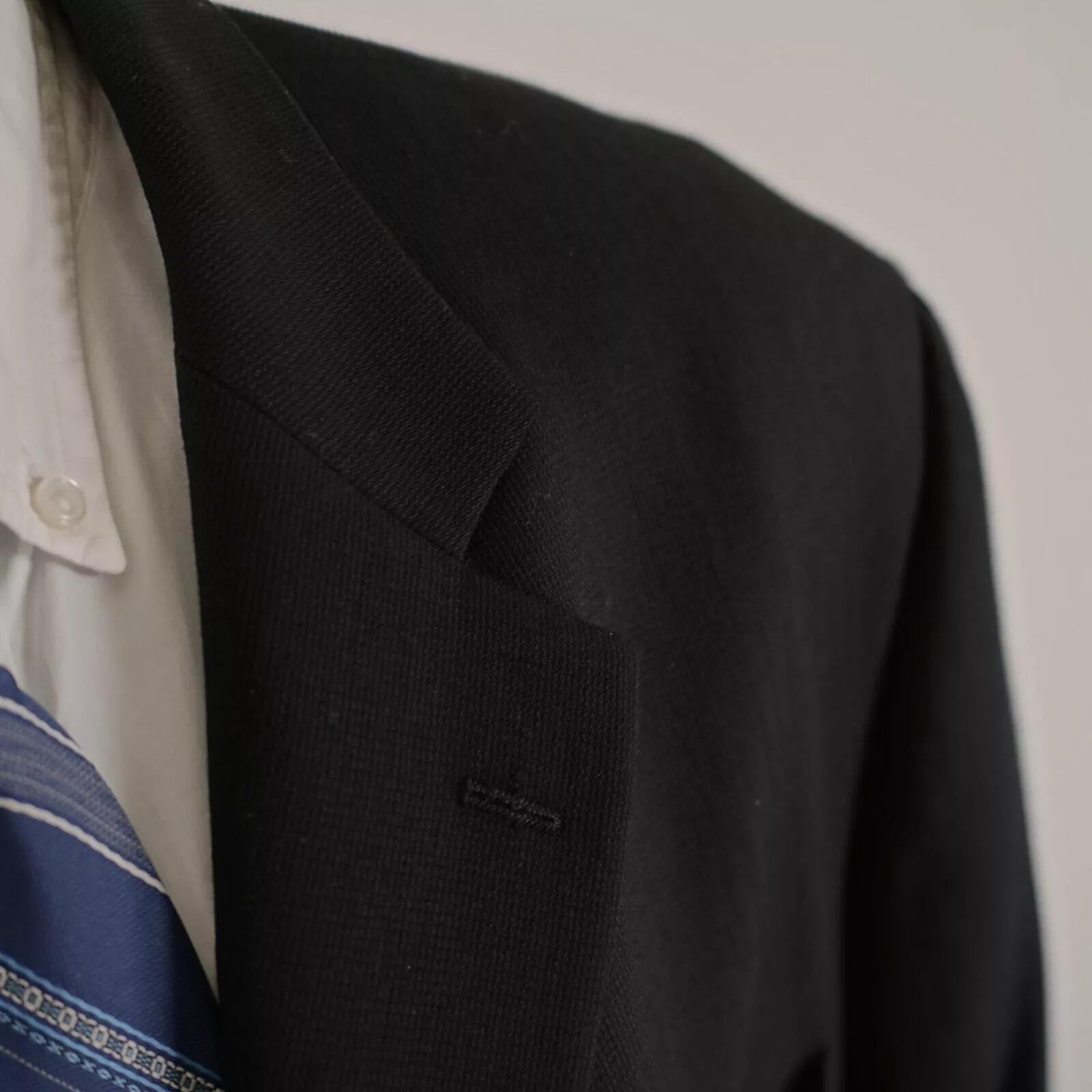 Pronto Uomo Blazers Pronto Uomo Thick Textured Worsted Wool Black 3 Gold Button