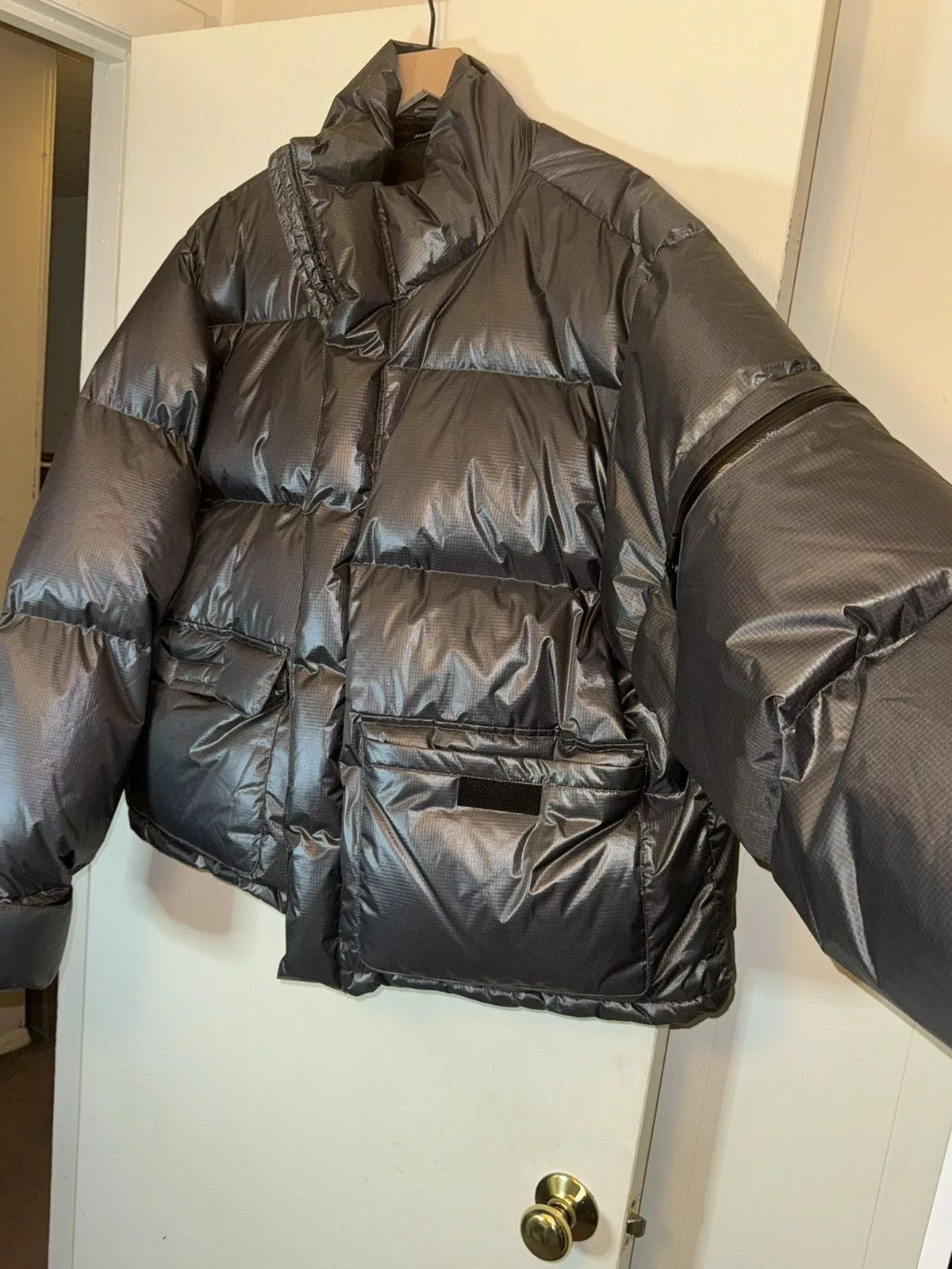 Entire Studios Heavy Coats Entire Studios Men's Black and Silver Jacket