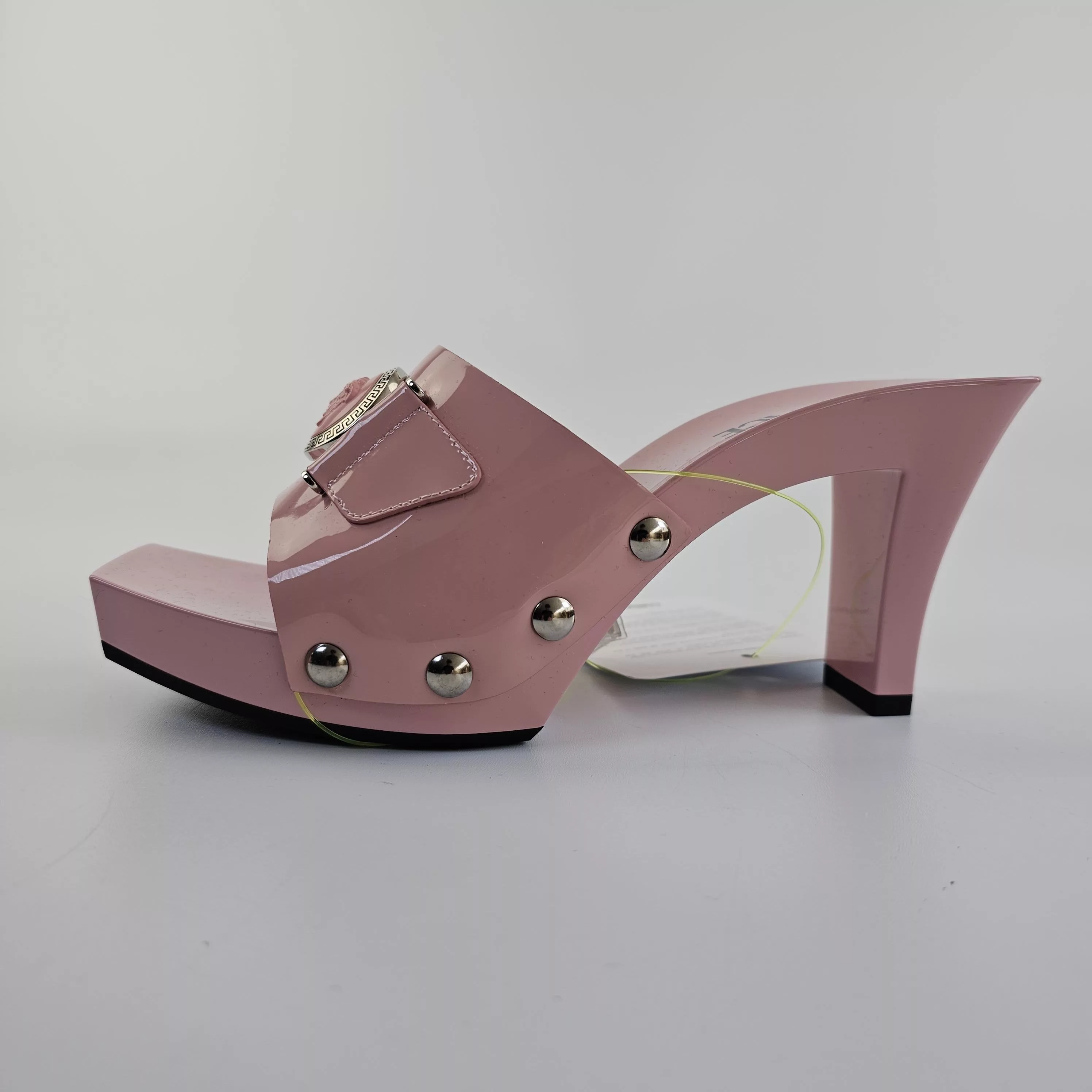 Versace Heels Versace Medusa Buckle Pink 60mm Patent Leather Mules New
