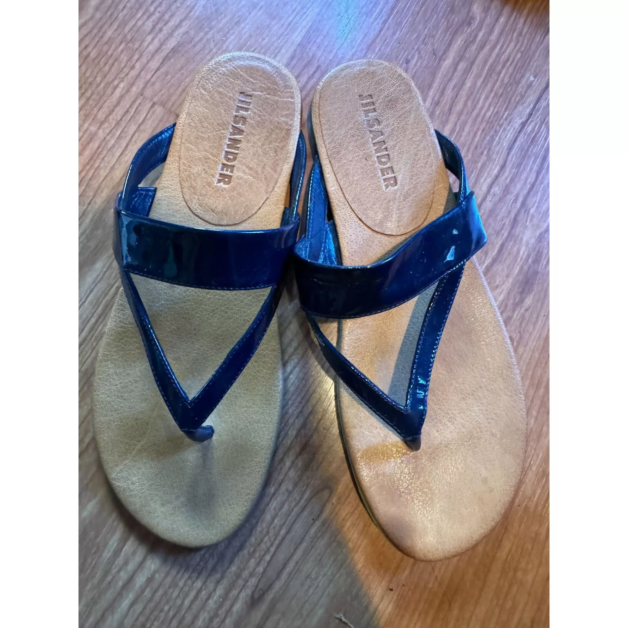 Jil Sander Sandals Ladies Size 39 Italy Jil Sander Leather Sandal Shoes Black