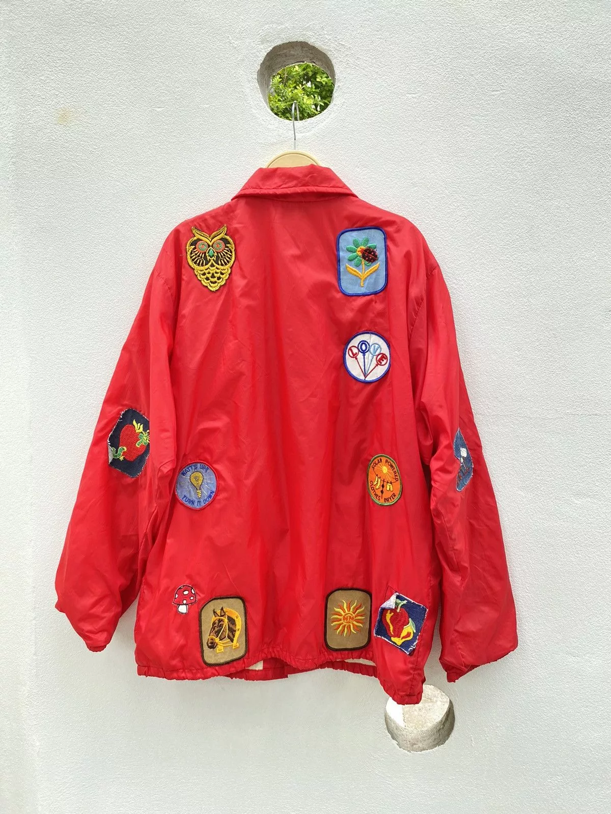 Vintage Light Jackets Vintage red nylon patch jacket