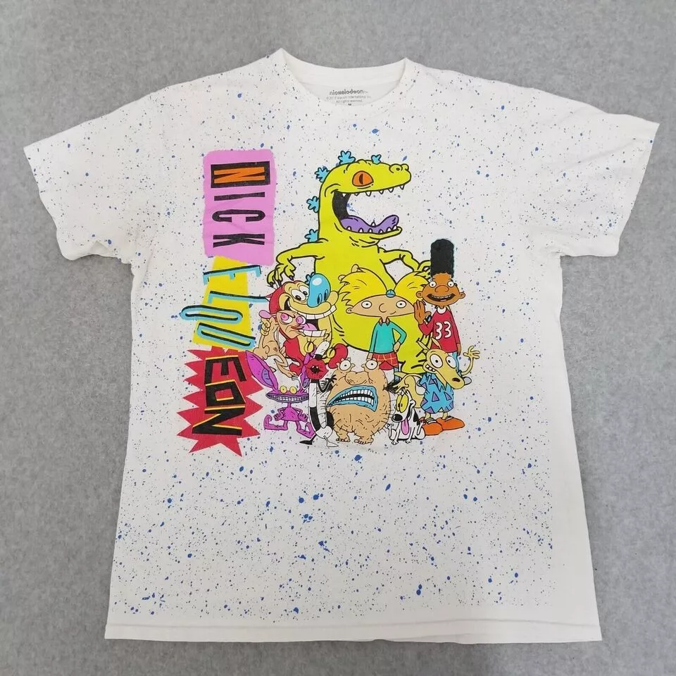Nickelodeon Short Sleeve T Shirts Nickelodeon Shirt Mens Medium White Short Sleeve Crew Neck