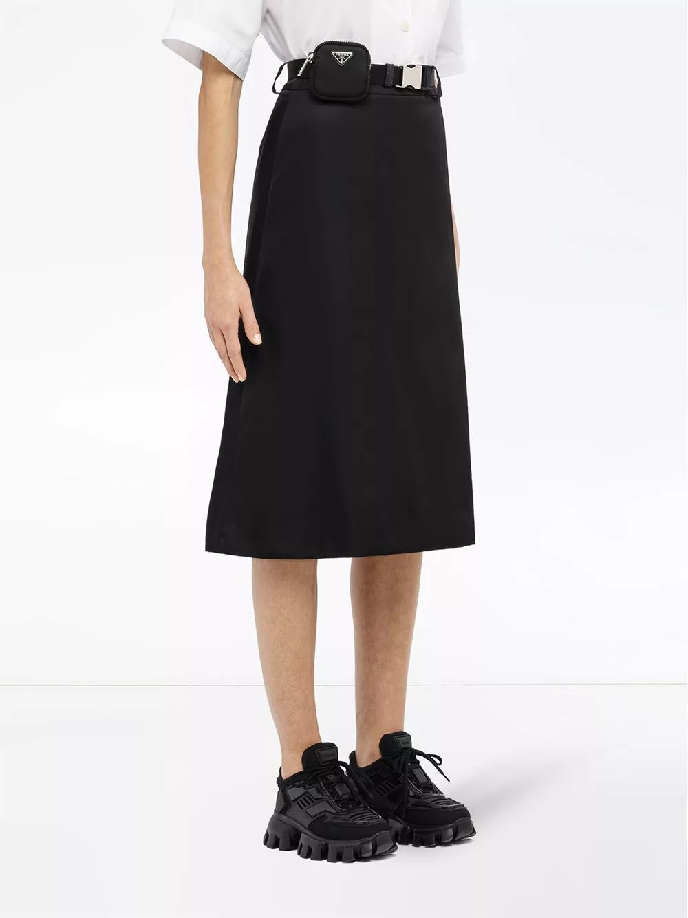 Prada Midi Skirts Prada Re-Nylon gabardine skirt with pouch Black