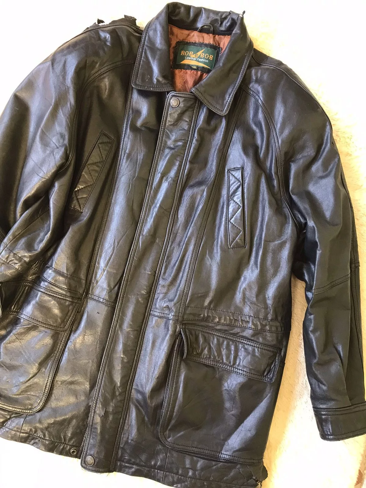 Leather Leather Jackets Leather × Vintage Rob & Bob Vintage Leather Jacket Black