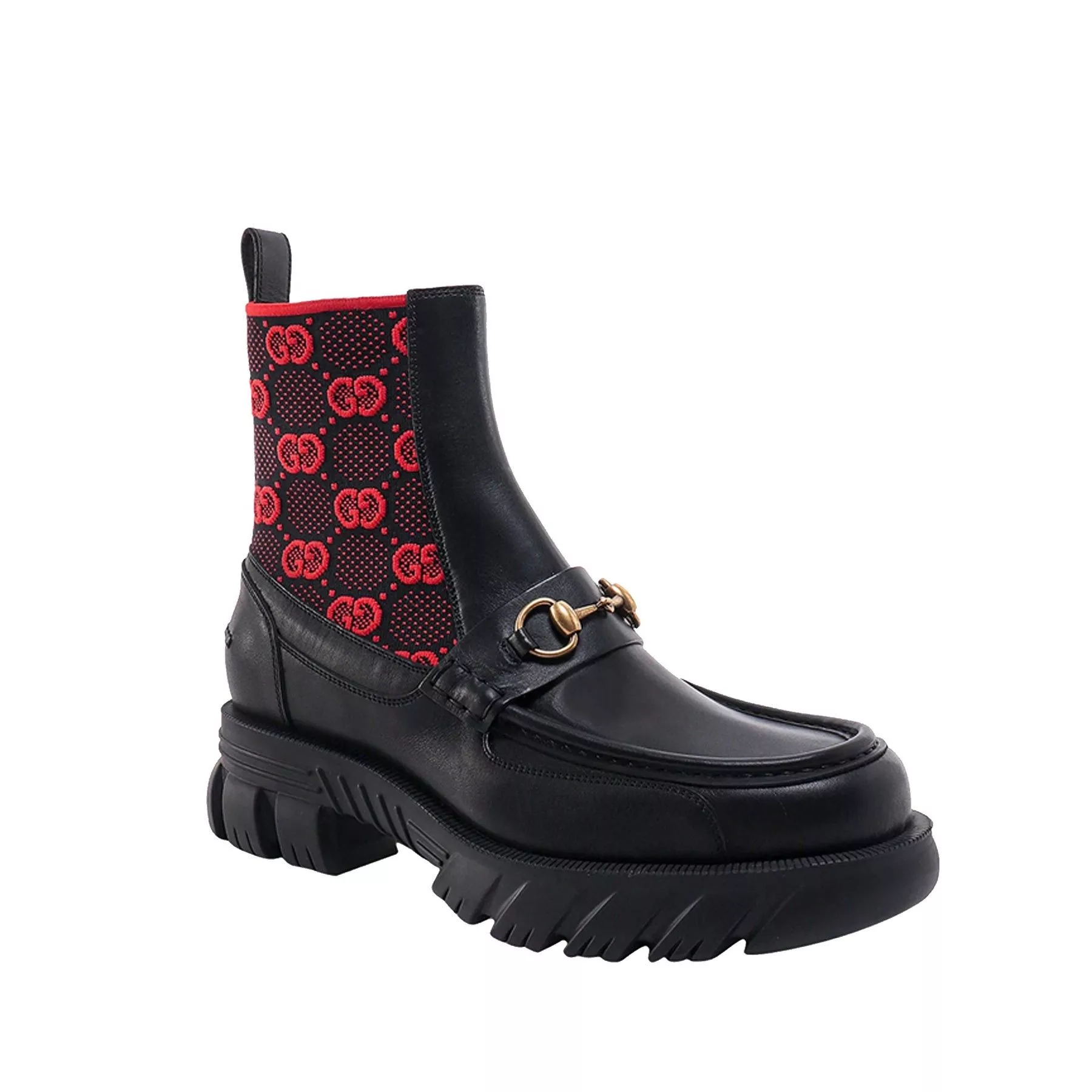Gucci Boots Gucci GG Jersey Boot with Horsebit Black