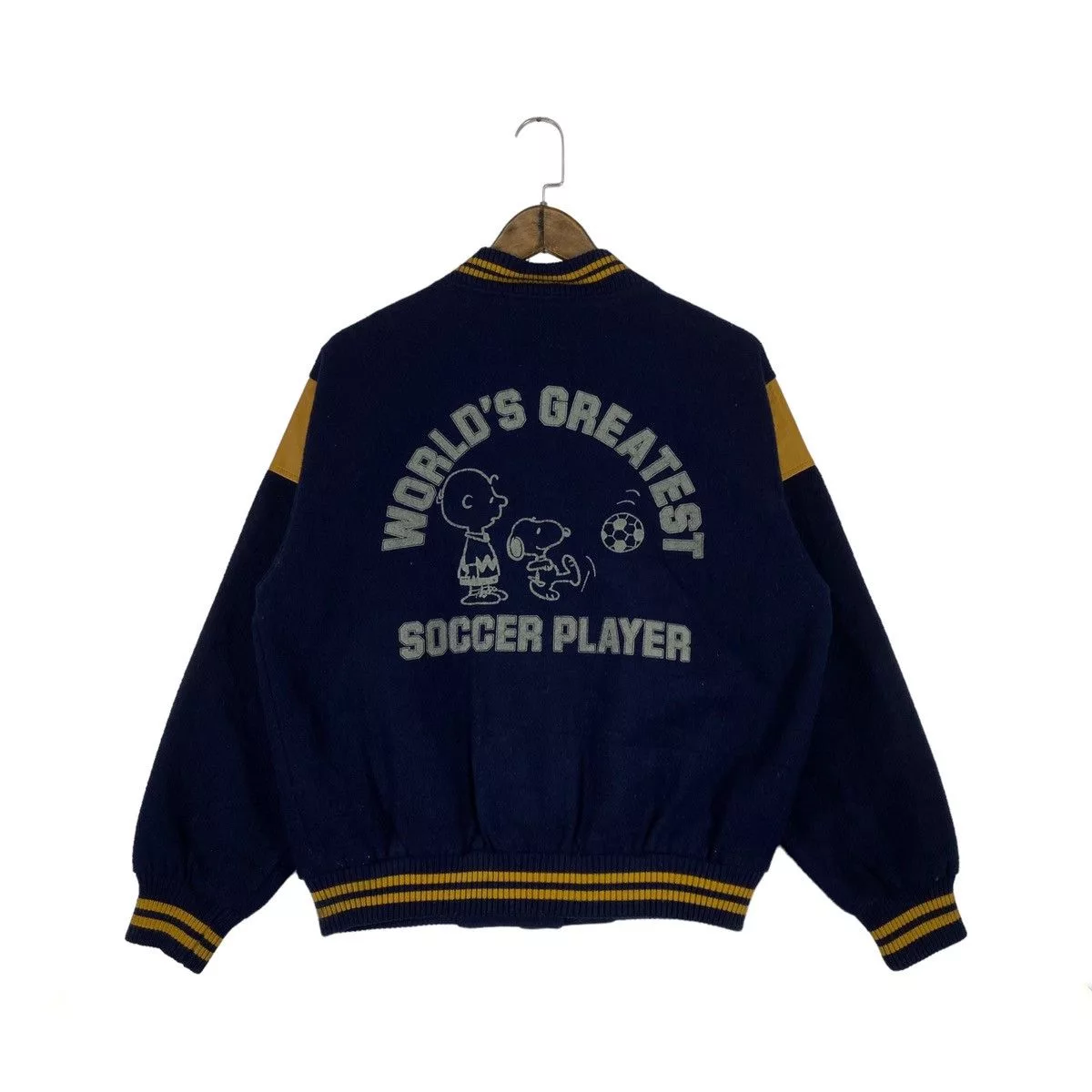 Peanuts Bombers Peanuts × Vintage Vintage Peanuts Snoopy Varsity Jacket White