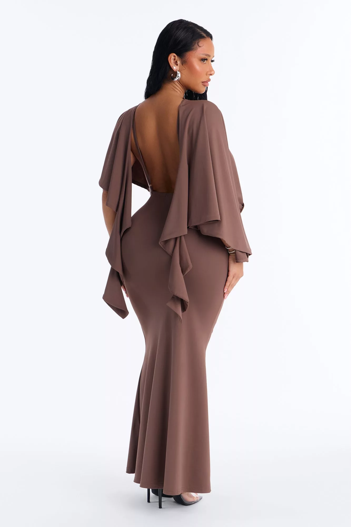 Sloane Backless Maxi Dress - Mocha