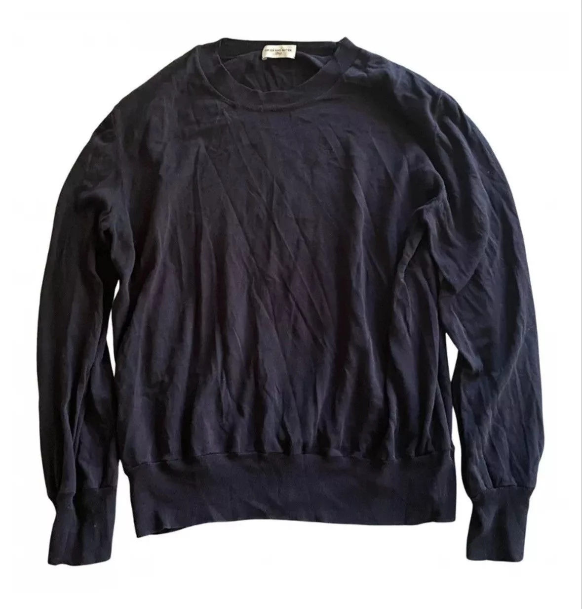 Dries Van Noten Sweaters Dries Van Noten Navy Crewneck Pullover Blue