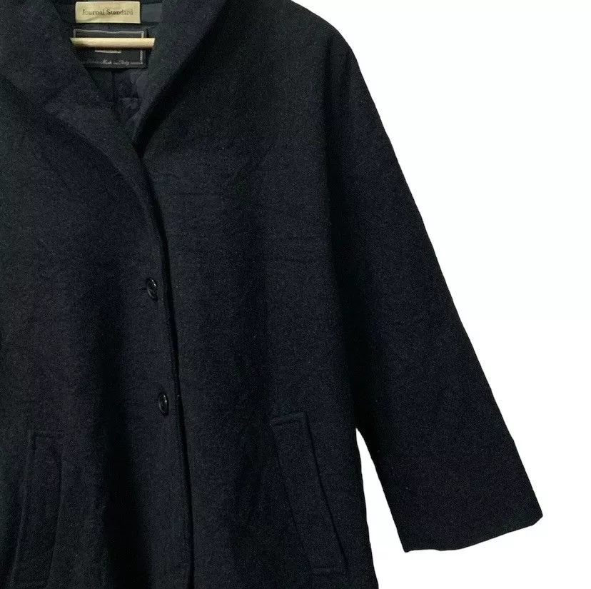 Journal Standard Parkas Vintage Journal Standard Wool Trench Coat Black