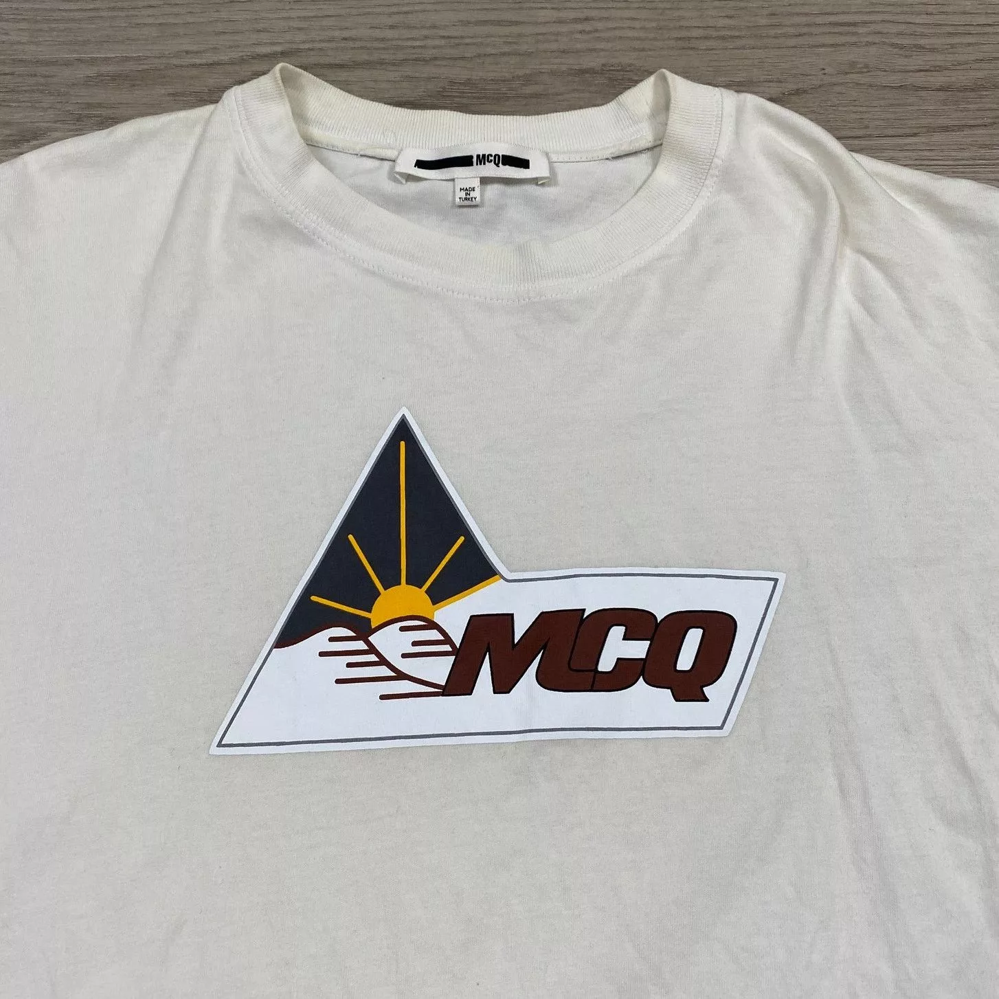 Alexander McQueen Short Sleeve T Shirts Alexander McQueen MCQ Sun Logo Retro Tee Shirt Men's M White Streetwear