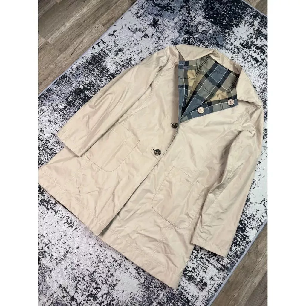 Barbour Coats Barbour Reverseable Full pattern coat Beige Size 42 fit L/XL