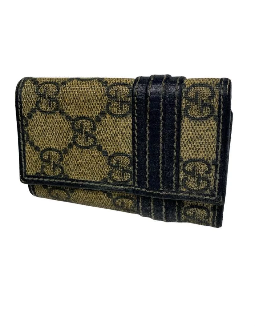 Gucci Wallets Gucci GG Monogram Leather Key Holder Blue