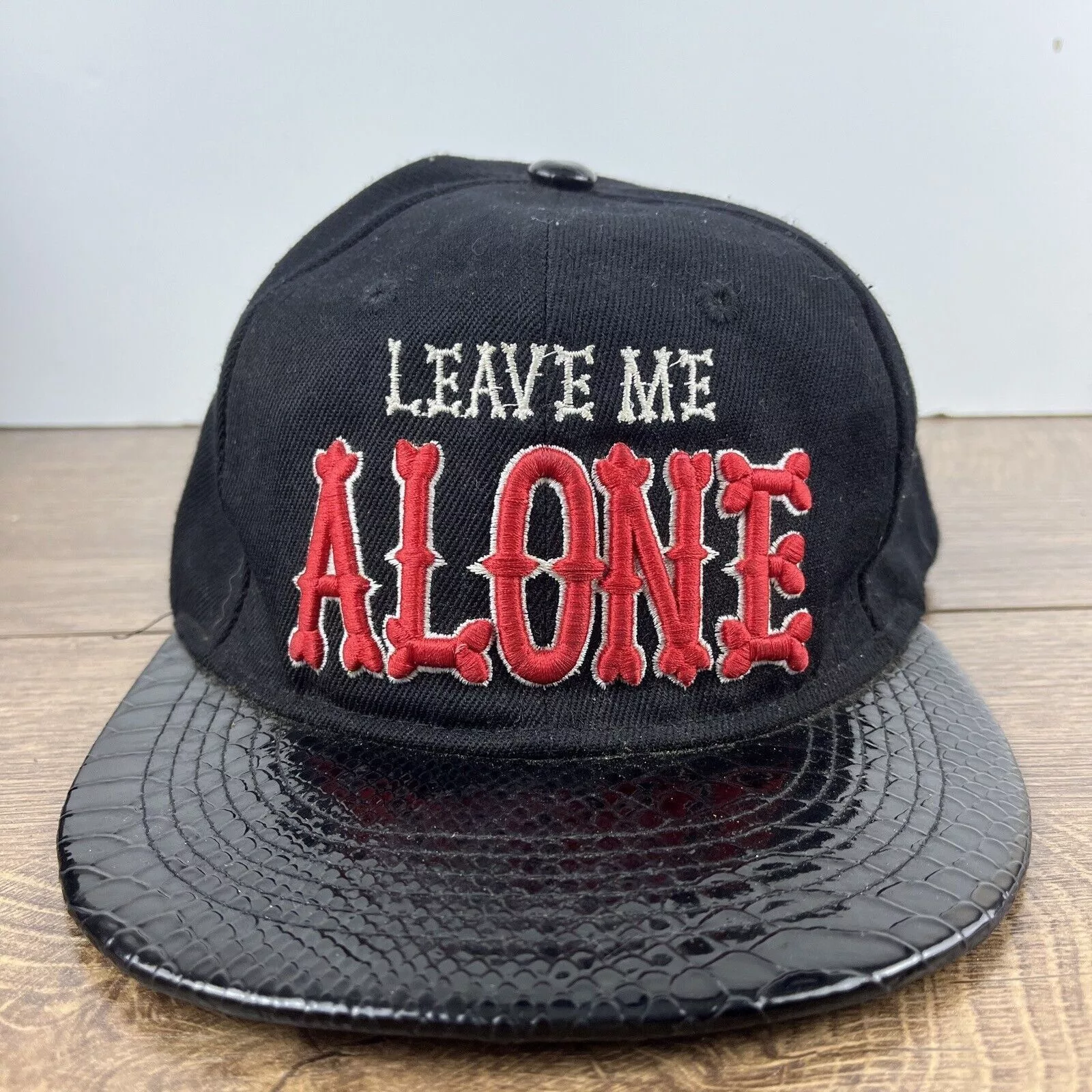 Other Hats Other Leave Me Alone Hat Leave Me Alone Hat Snapback Adjustable Ad Black