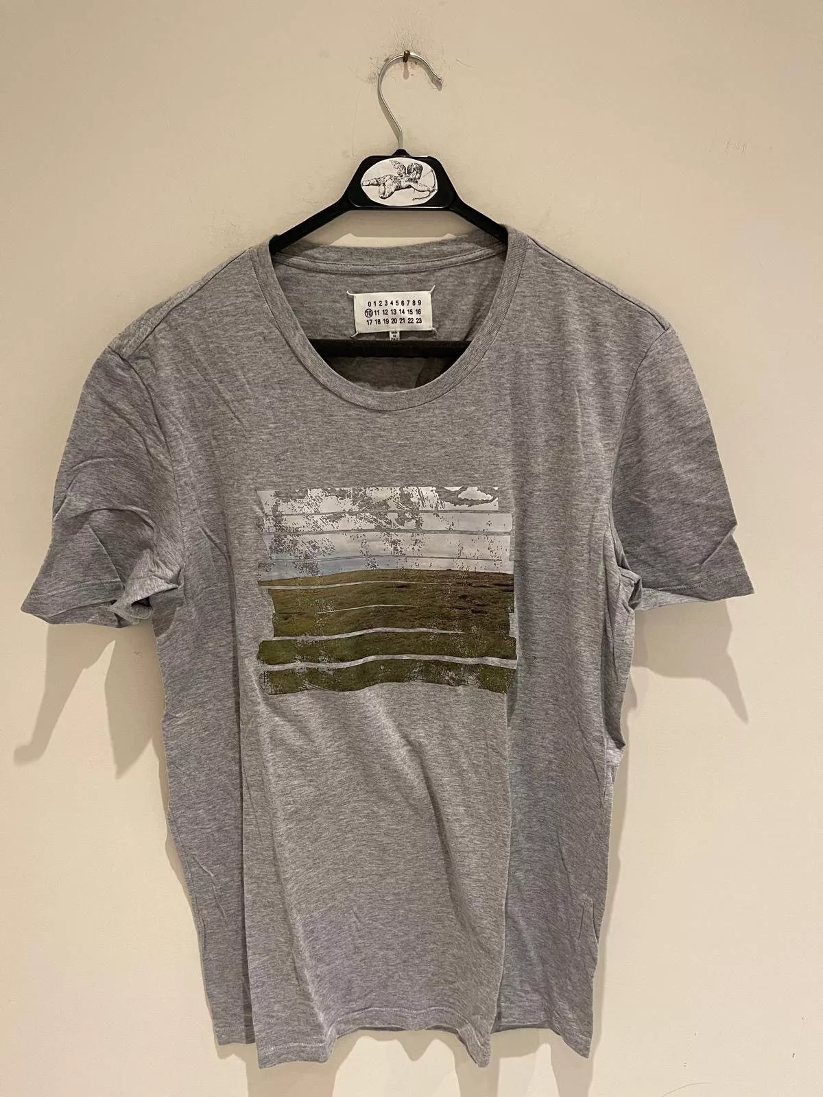 Maison Margiela Short Sleeve T Shirts Maison Margiela Printed Tshirt Gray