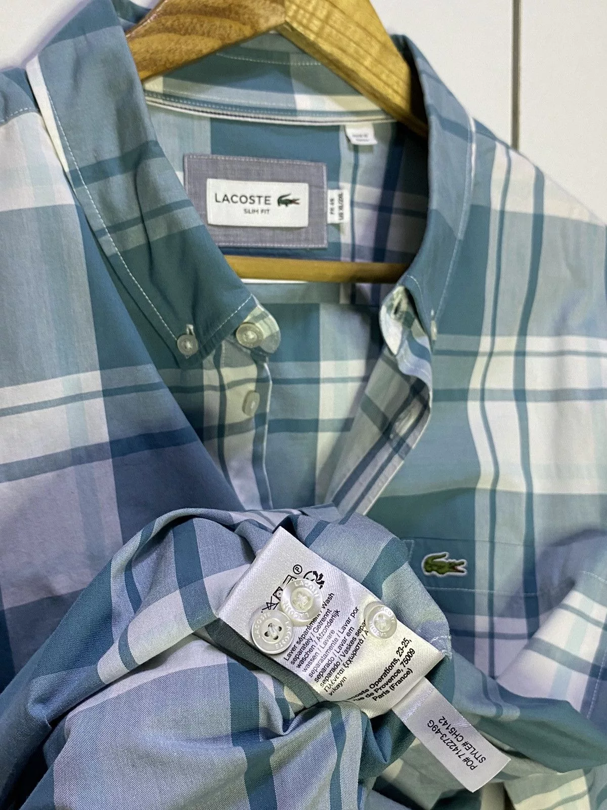 Lacoste Shirts Button Ups Lacoste Size 7 XXL 45 Men’s Button Down Long Sleeve Multi