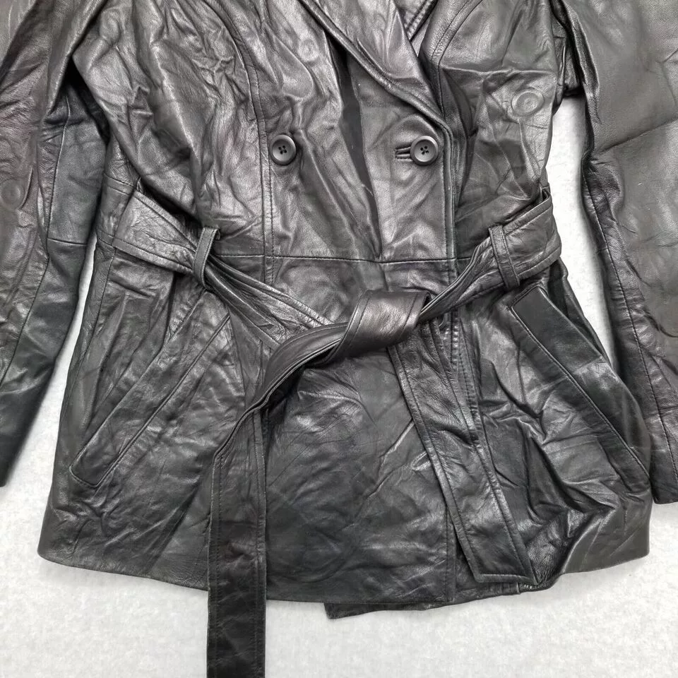 Other Leather Jackets Other Valerie Stevens Leather Jacket Womens Small Pockets Belt Black