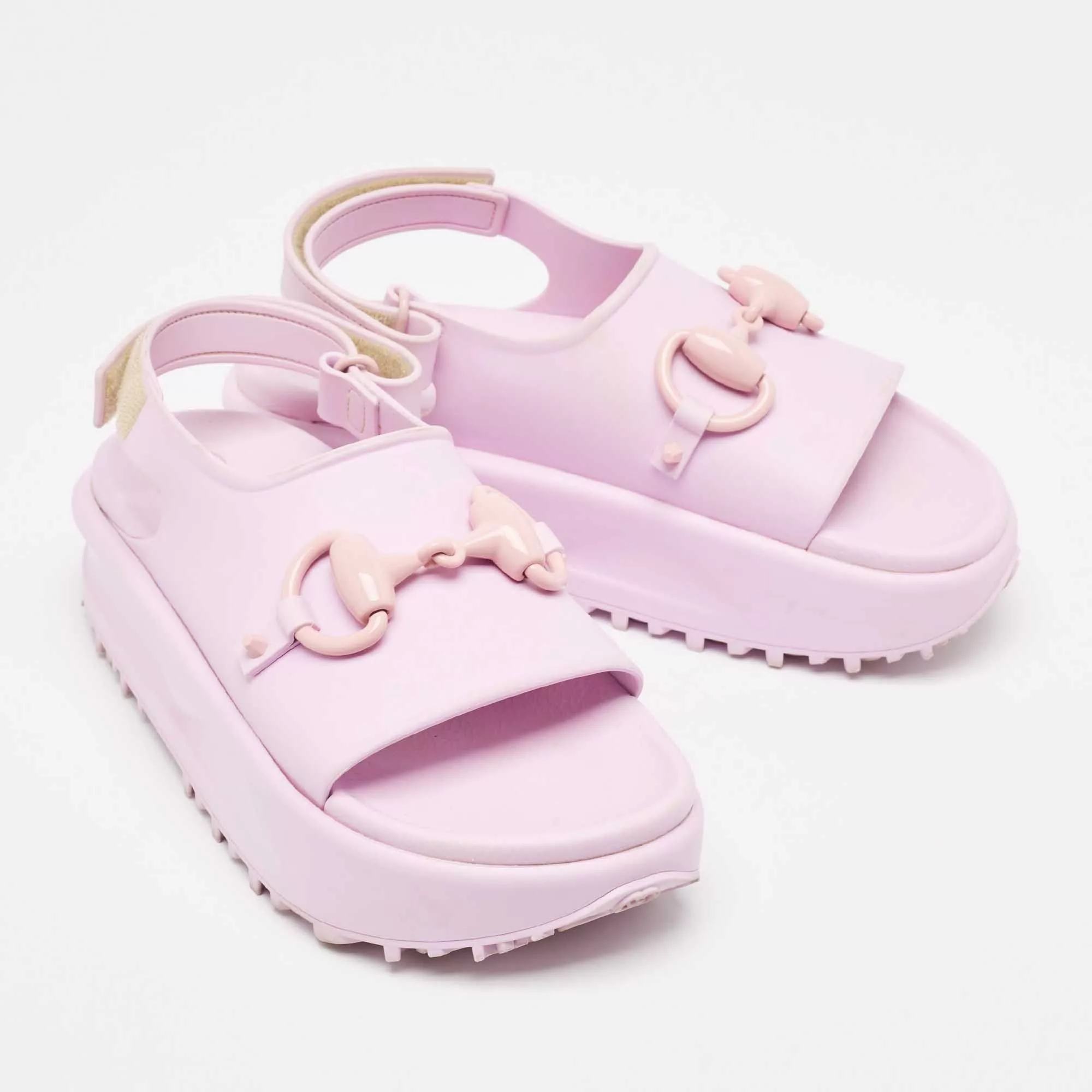 Gucci Sandals Gucci Purple Rubber Slingback Sandals