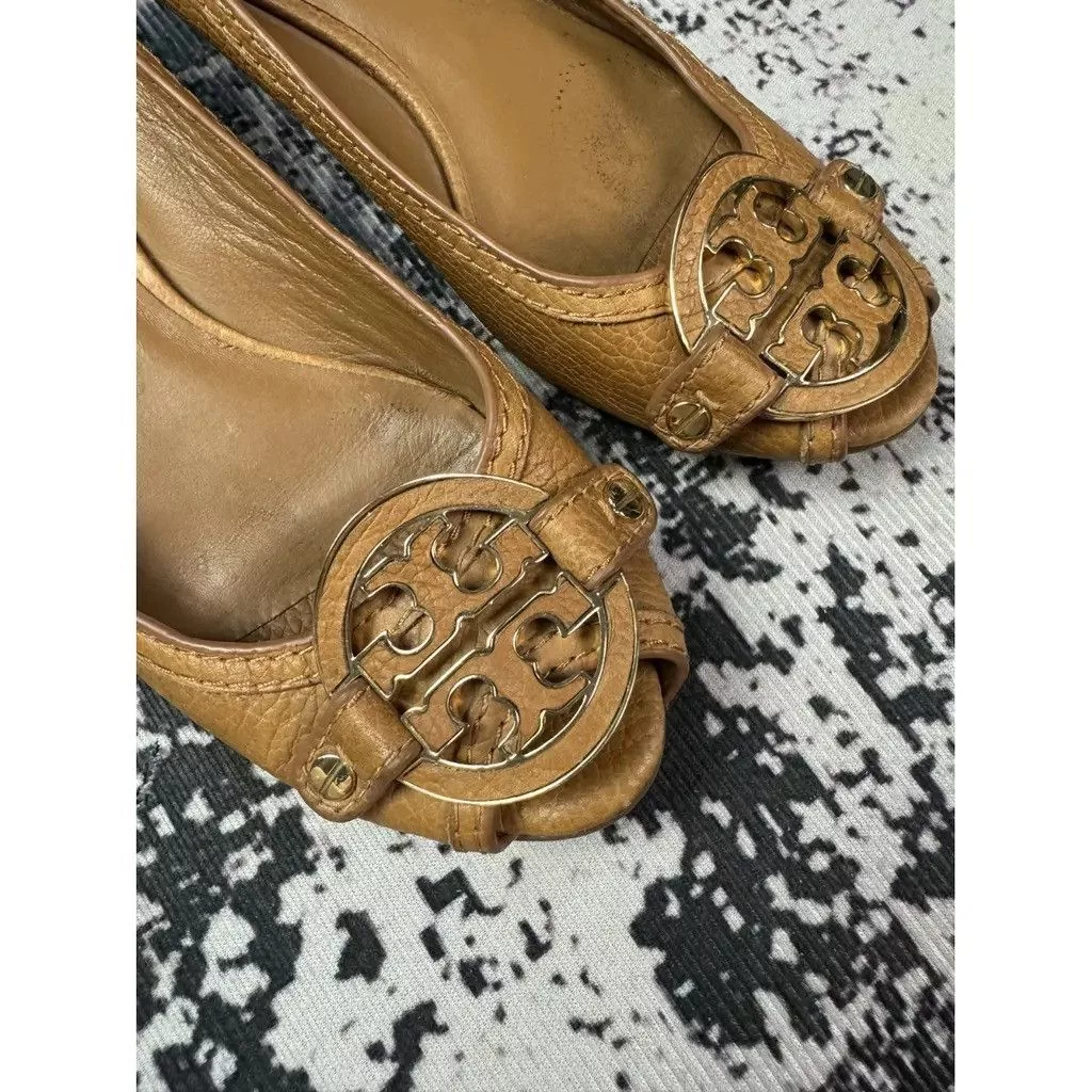 Tory Burch Flats Camel Size 38 Brown
