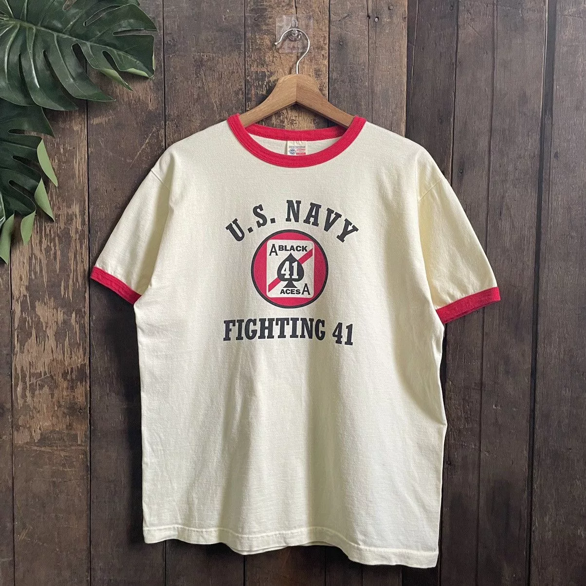 Buzz Rickson's Short Sleeve T Shirts Buzz Rickson's × Toyo Enterprises × Vintage Vintage Buzz Rickson USN Fighting 41 Tshirt White
