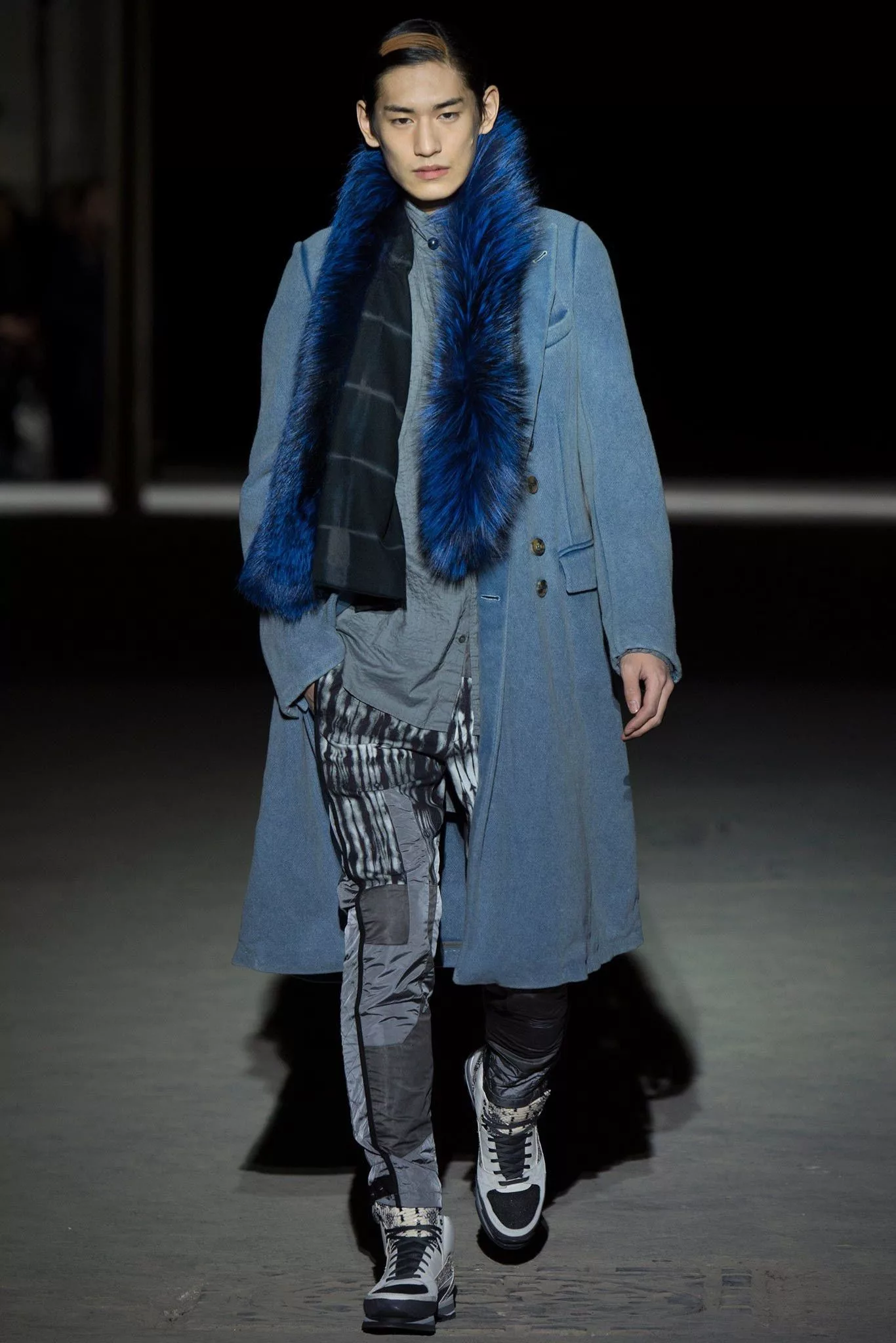 Dries Van Noten Denim Dries Van Noten Tie Dye Patch pants FW14 Gray