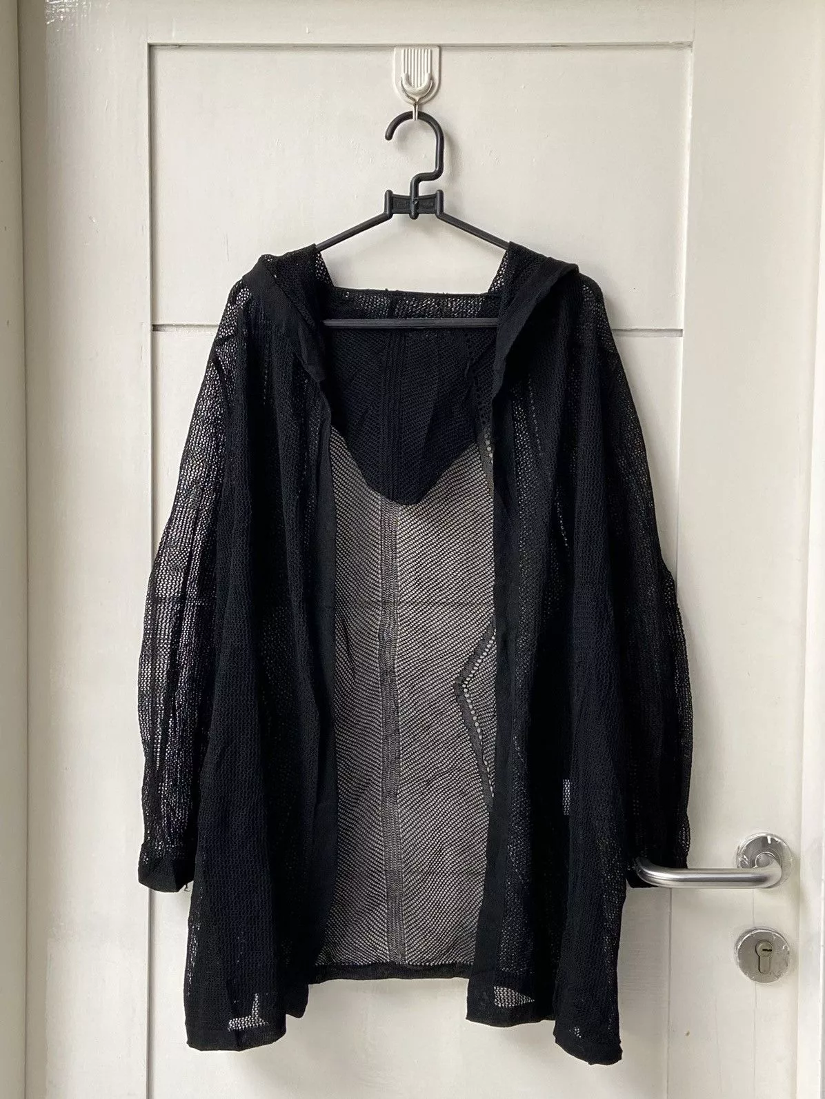 Designer Light Jackets Designer LINEA FORMICA Black Mesh Cardigan Vintage