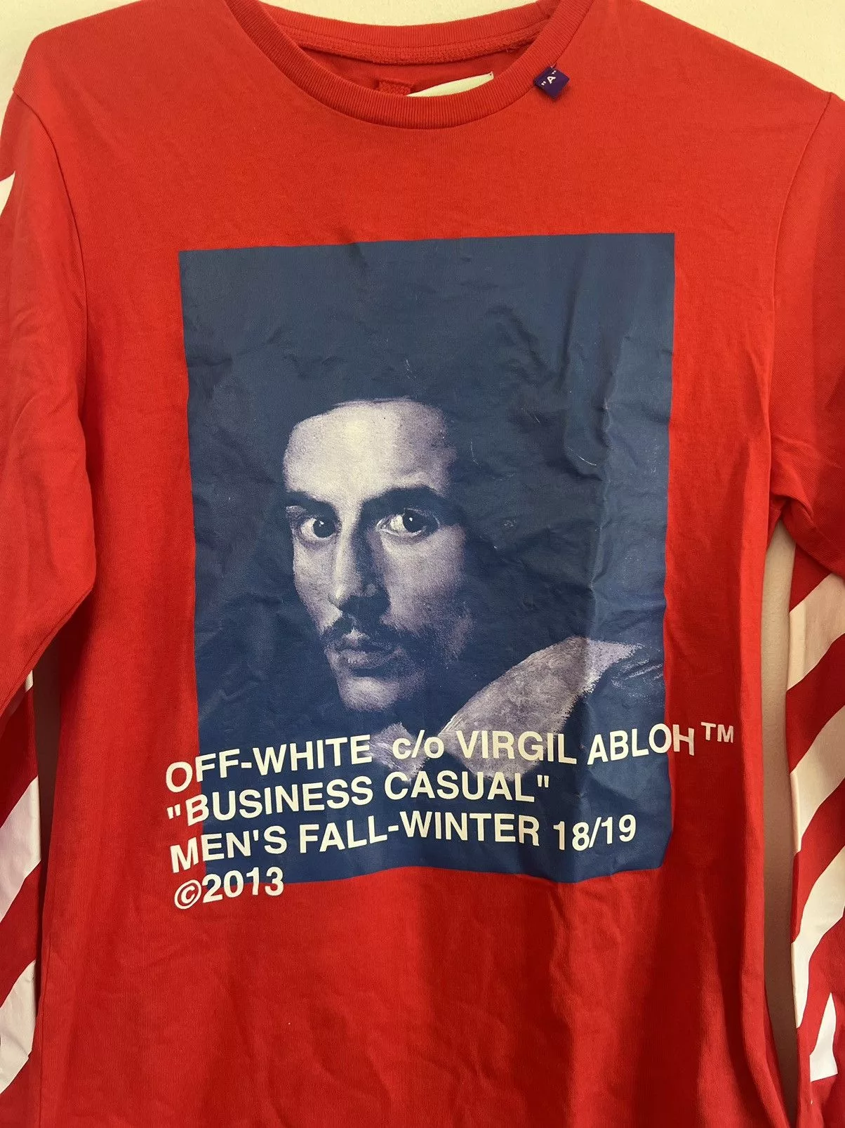 Off-White Long Sleeve T Shirts Off-White × Virgil Abloh Off white Bernini Long sleeve TEE Red