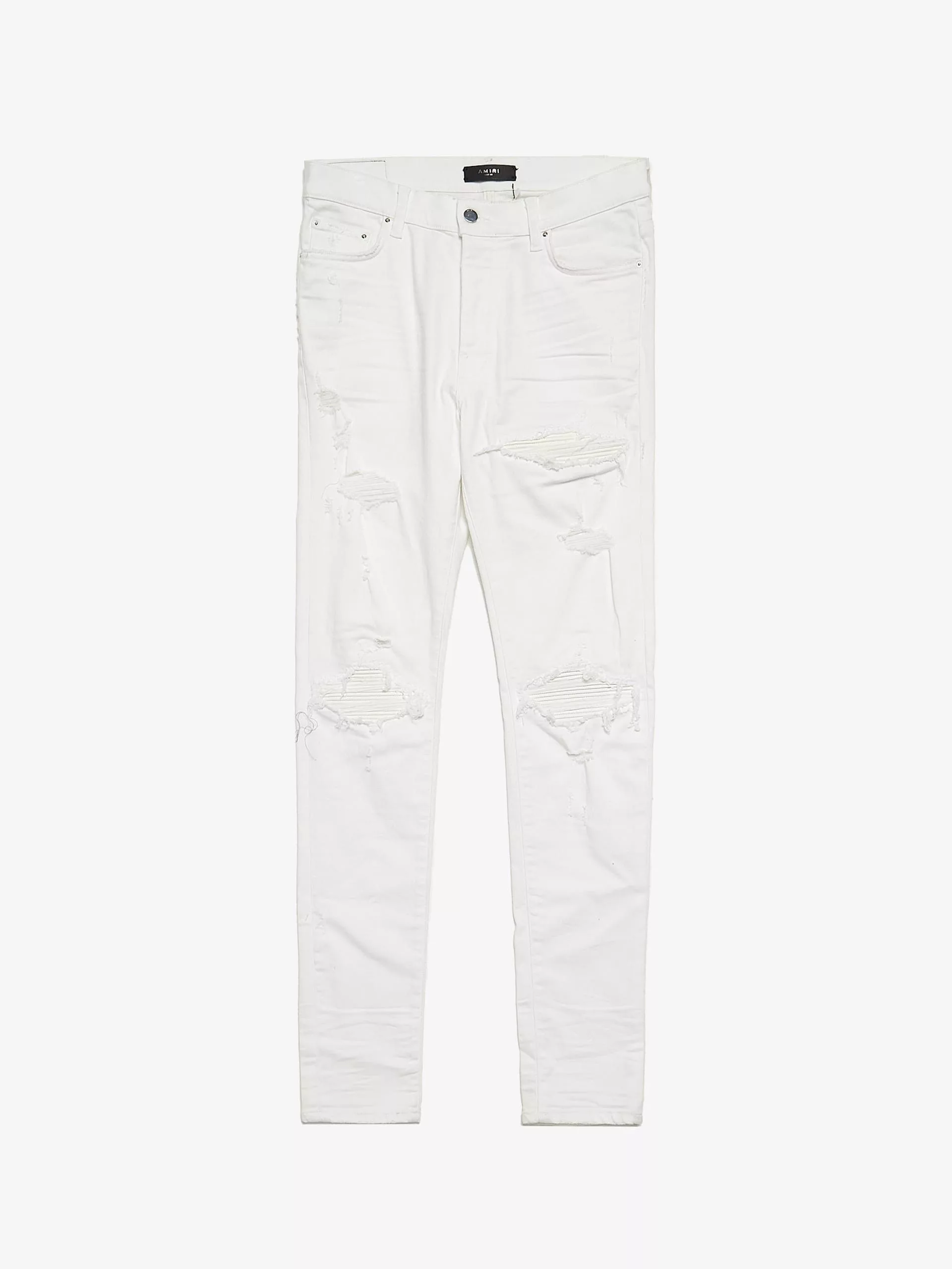 Amiri Denim Amiri Total White Biker Patched Denim