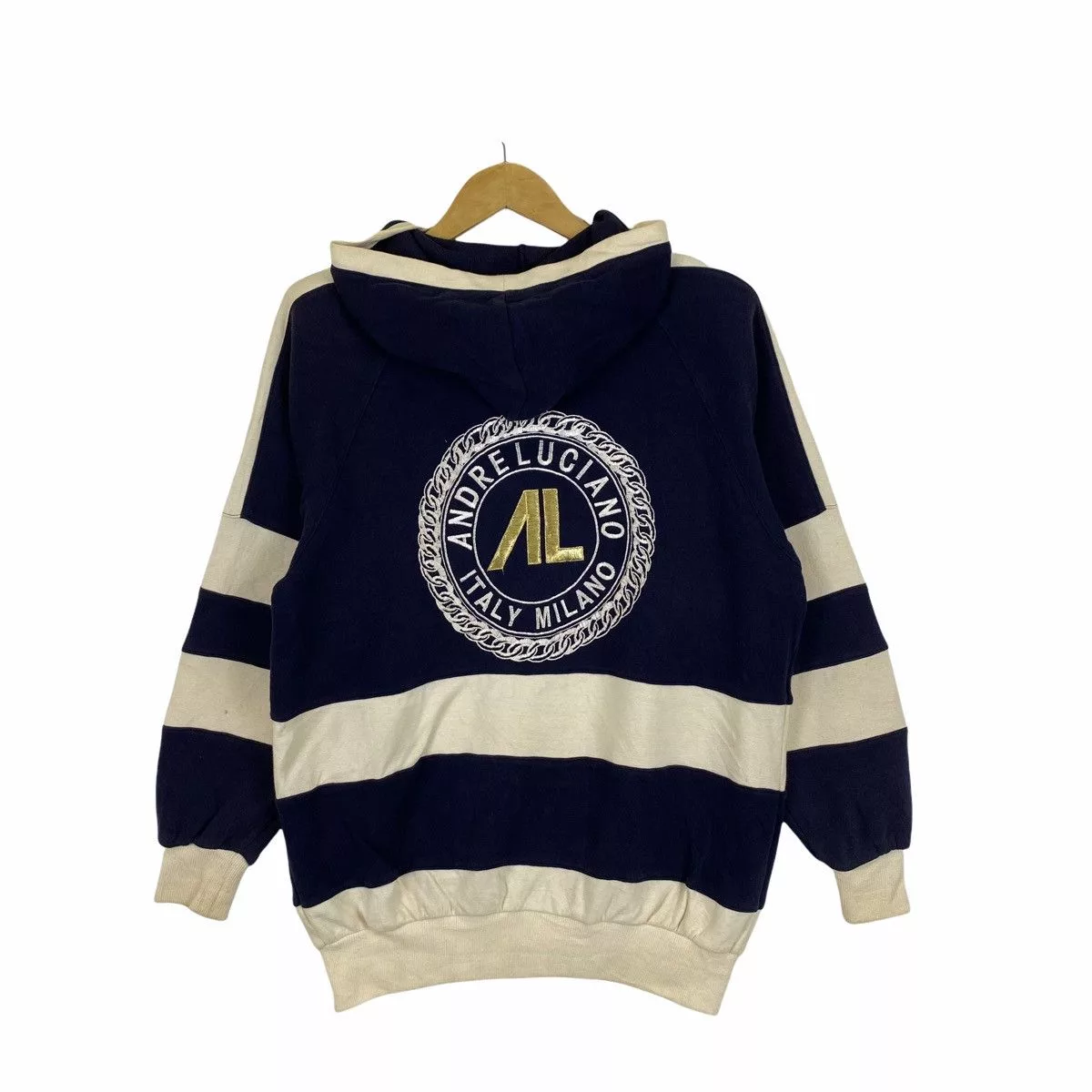Andreluciano Sweaters Vintage ANDRELUCIANO Big Logo Embroidered Hoodie Sweater Multi