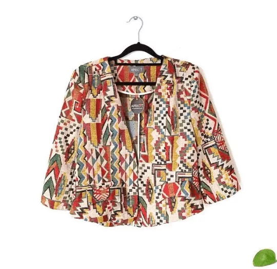 Vintage Blazers Vintage Colourful aztec print short jacket Multi