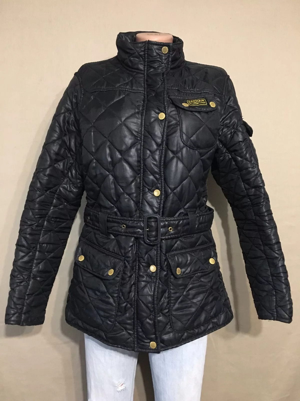 Barbour Jackets BARBOUR International Black Womens Jacket Coat UK 14 Streetwear