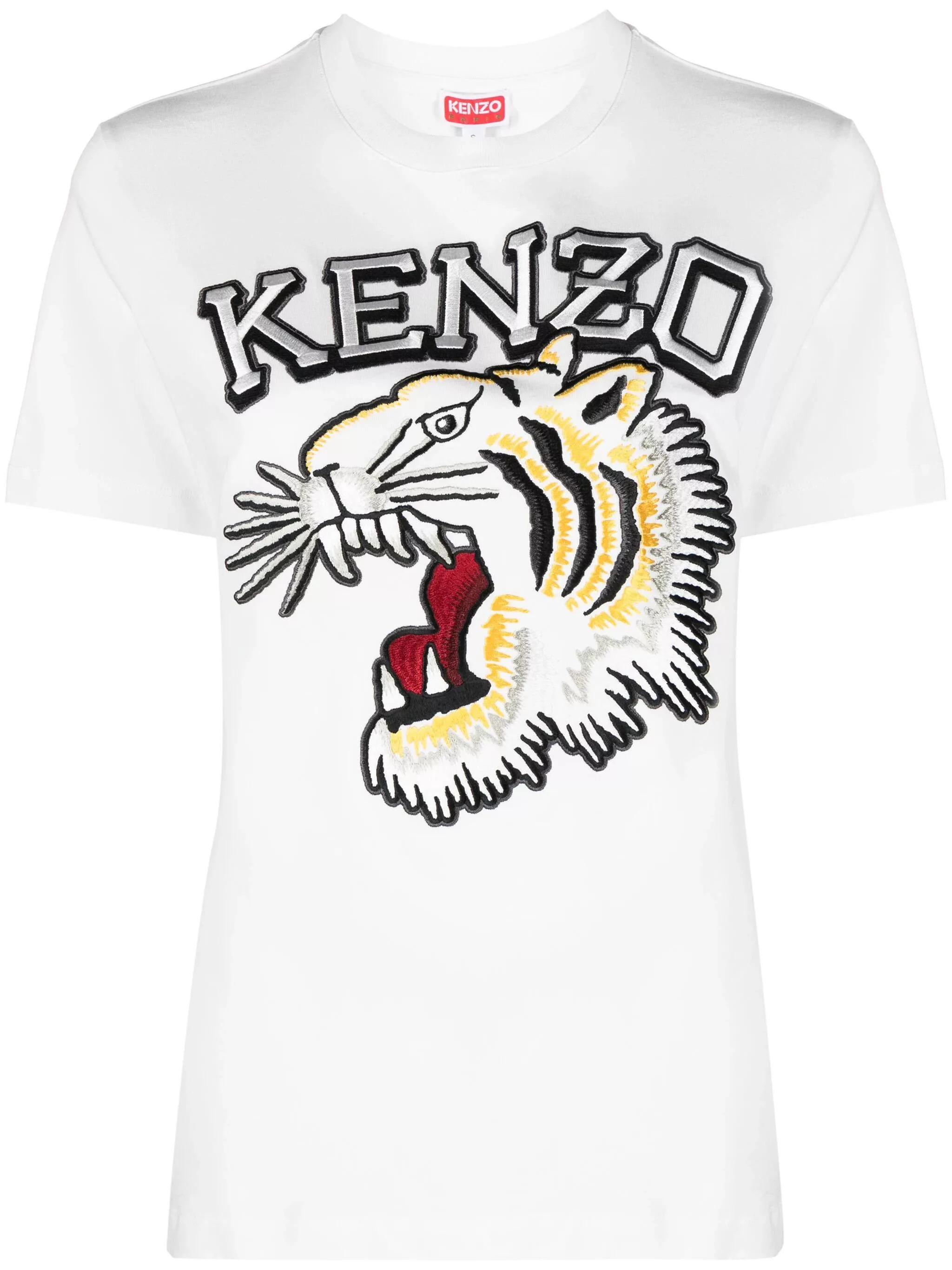 Kenzo Short Sleeve T Shirts Kenzo o1s22i1n0724 Tiger Varsity Crewneck T-Shirt in White