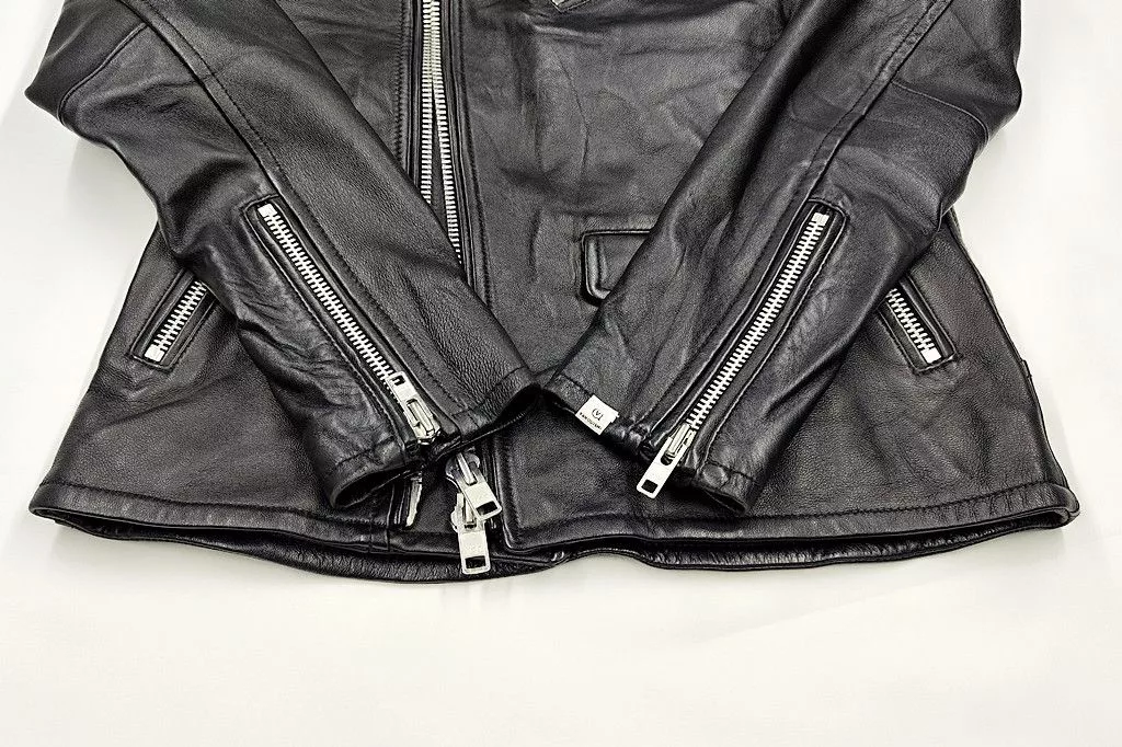 Vanquish Leather Jackets VANQUISH full leather double collar jacket Black