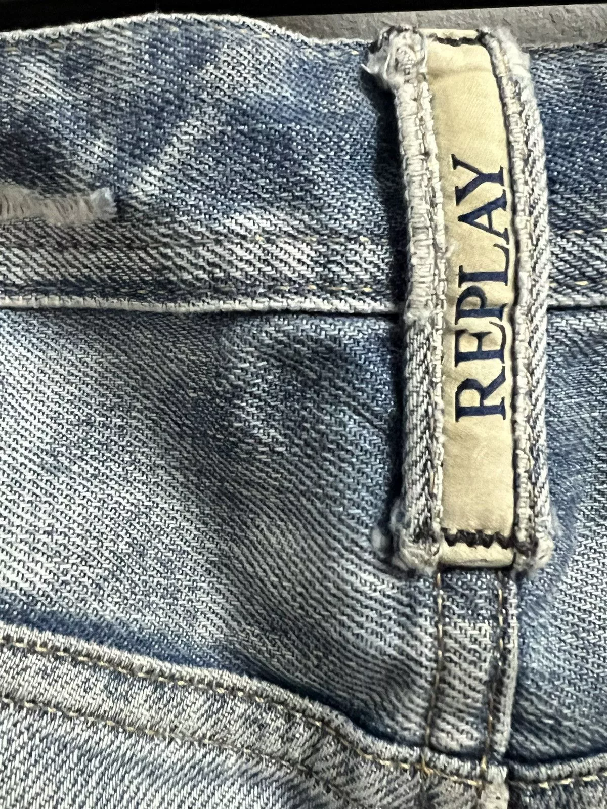 Replay × Vintage REPLAY DENIM DISTREES BUTTON FLY Blue