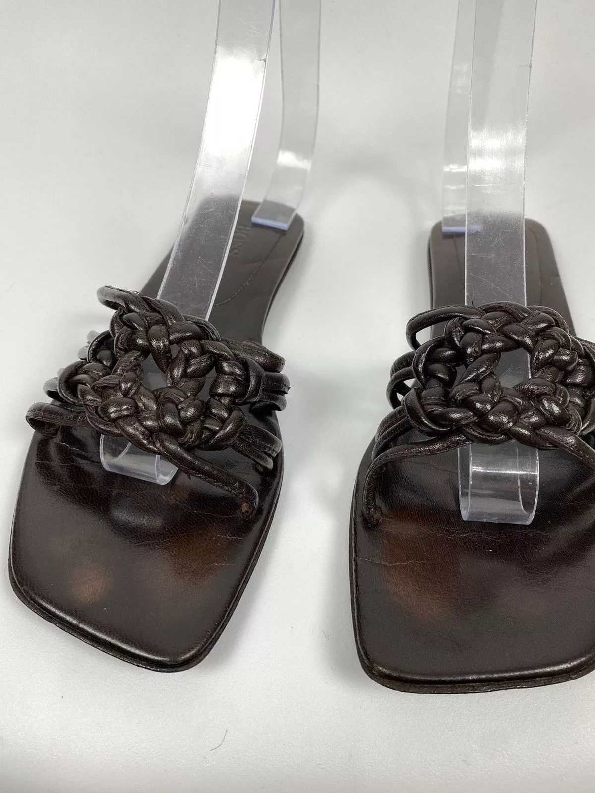 Hugo Boss Flats Hugo Boss Genuine Leather Slides Open Toe size 38 Brown