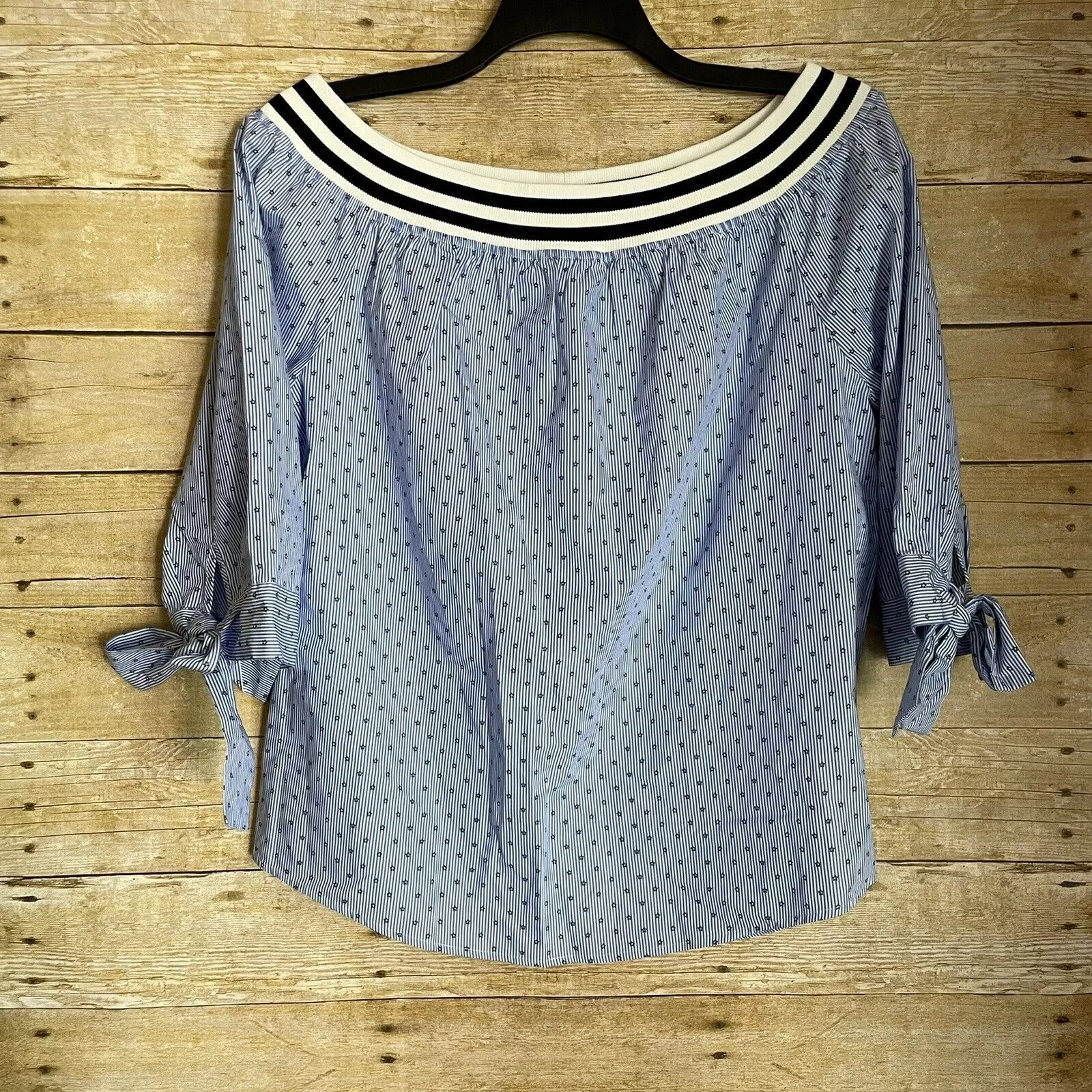 BLANKNYC Blouses BLANKNYC Stars Blue Off The Shoulder Top - Size Large
