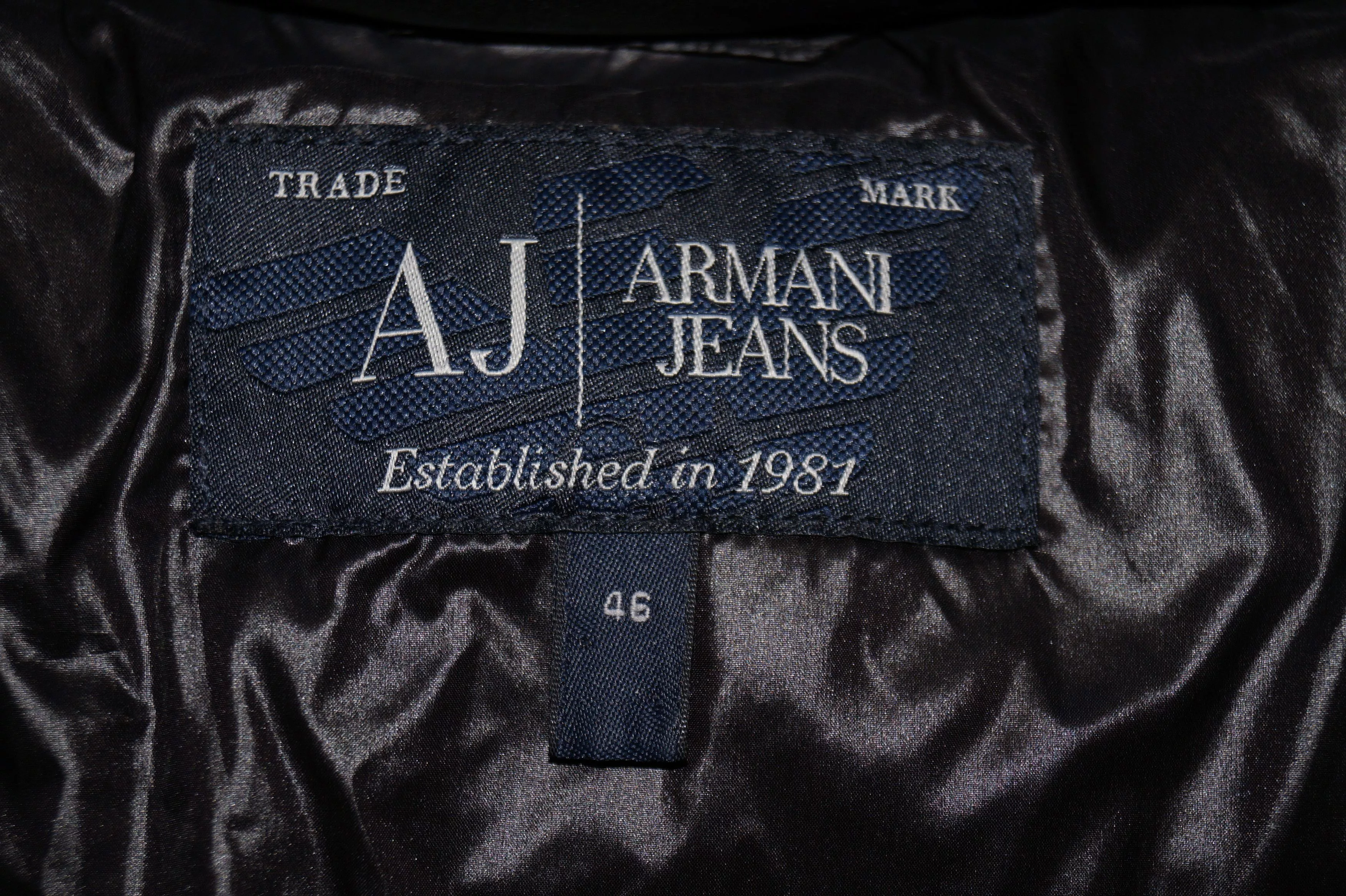 Armani Down Jackets Armani Jeans womens down jacket L size Black
