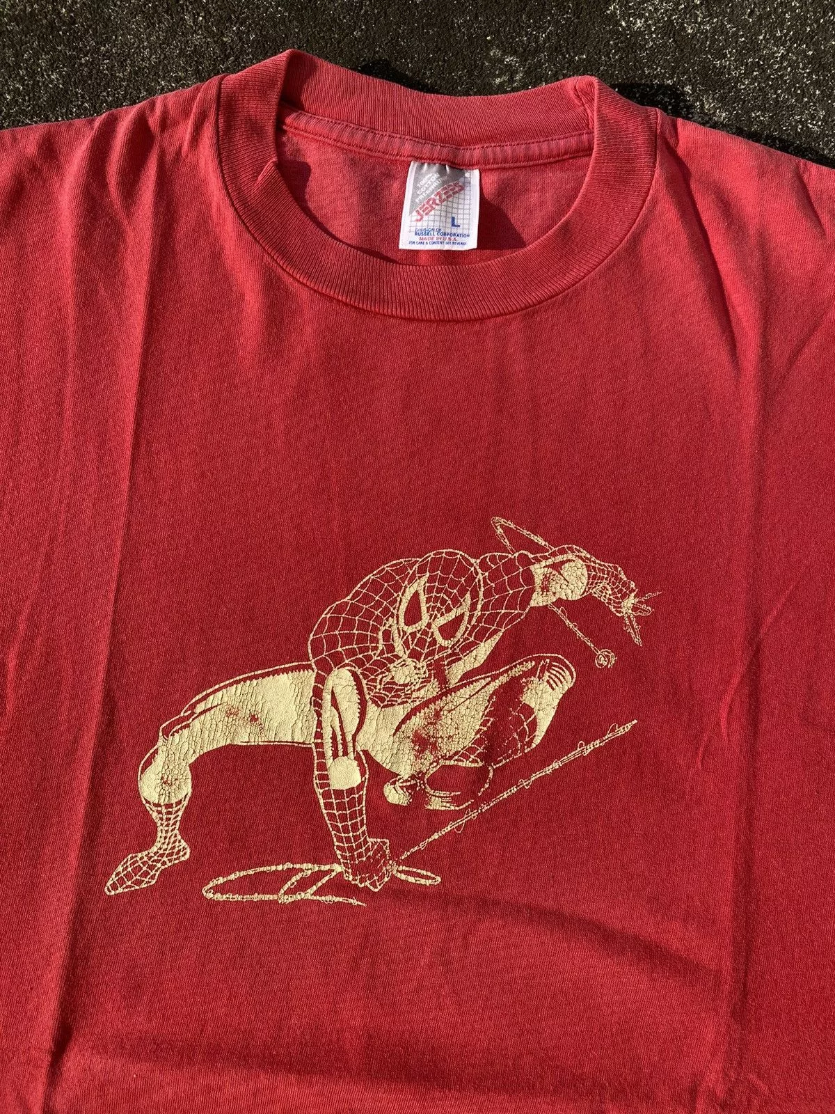 Marvel Comics Short Sleeve T Shirts Marvel Comics × Vintage Vintage 90s Spiderman t-shirt Red