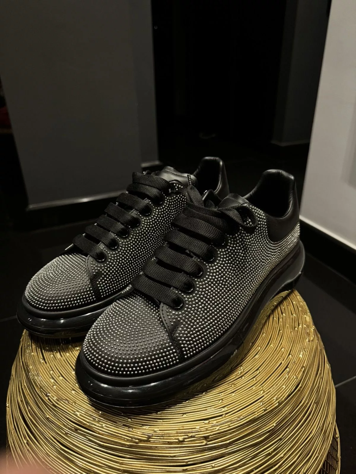 Alexander McQueen Casual Leather Shoes Alexander McQueen diamond sneakers Black