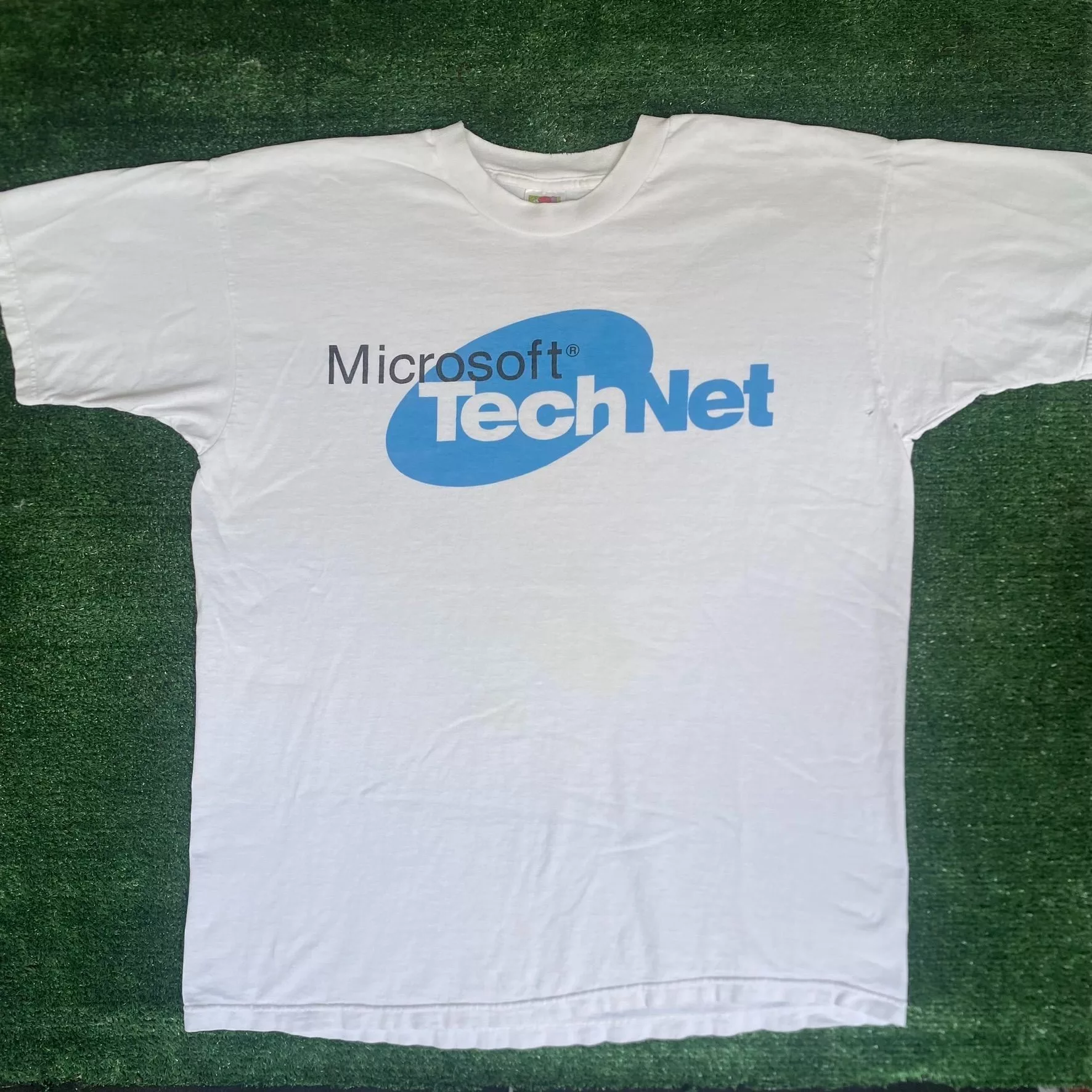 Microsoft Short Sleeve T Shirts Vintage 90s Microsoft TechNet Shirt Retro Computer Logo Tee White