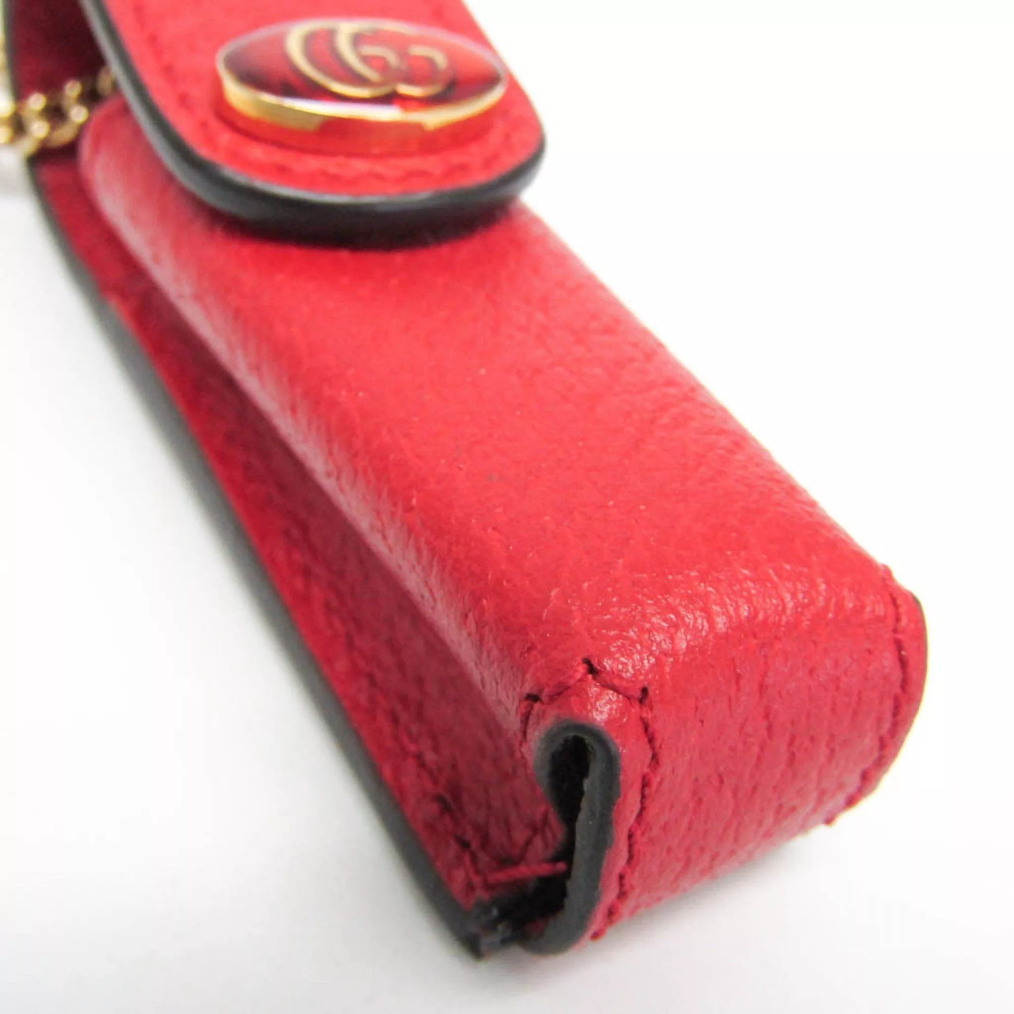 Gucci Miscellaneous Gucci Leather Lipstick Case Red Color 615998